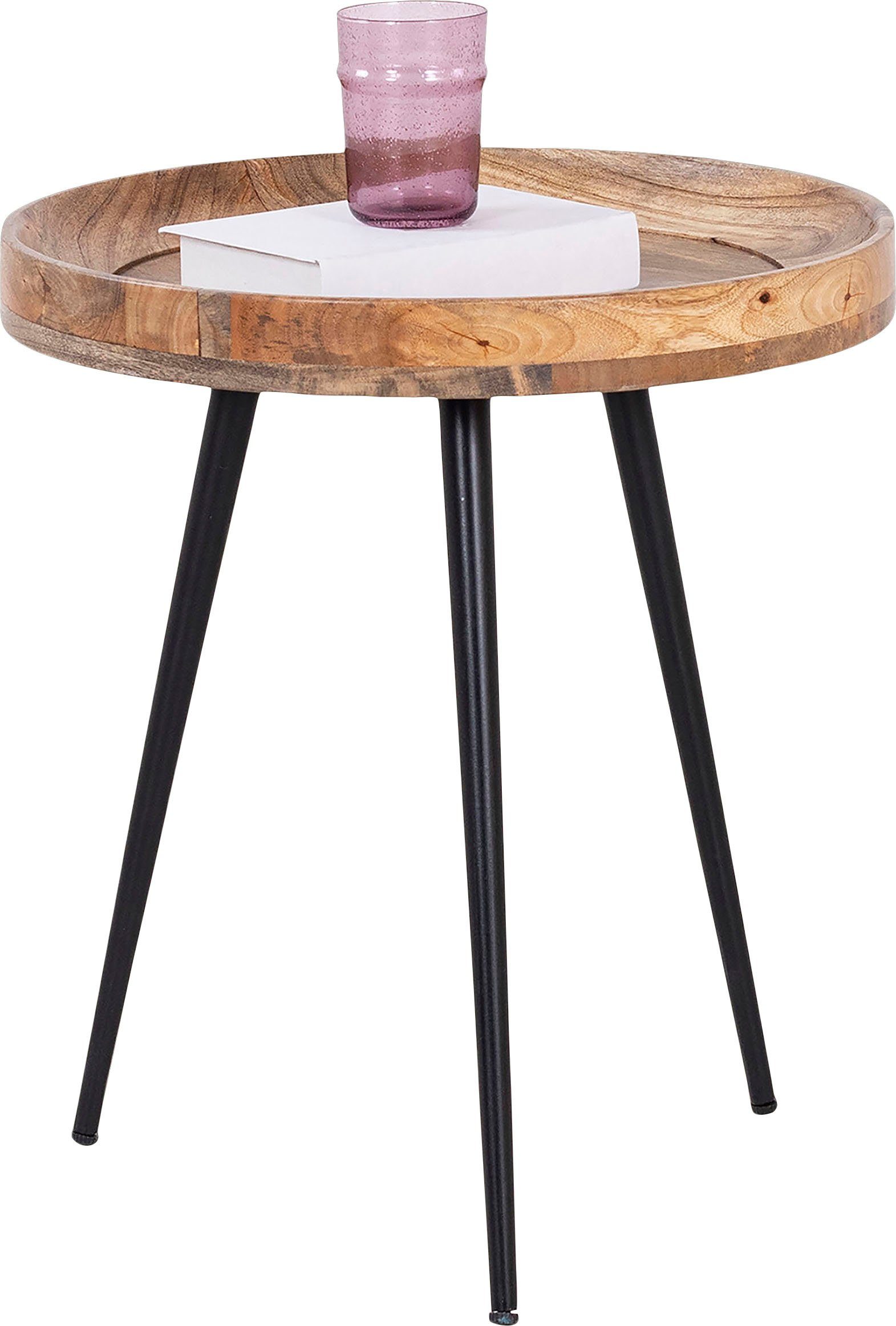 byLIVING Bijzettafel AVA Massief rond tafelblad, diameter 38 of 45 cm