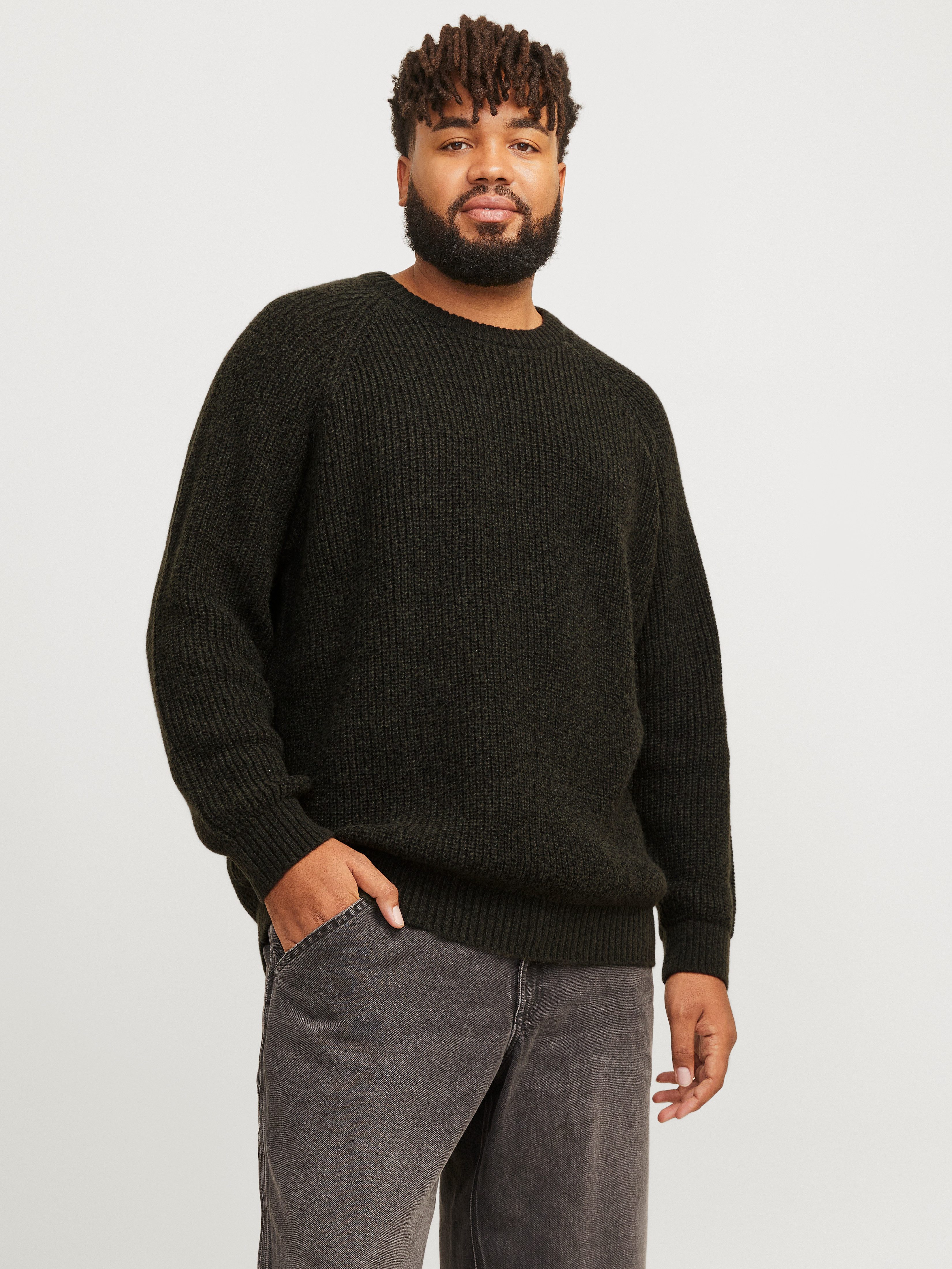 Jack & Jones PlusSize Trui met ronde hals JJJONES KNIT CREW NECK PLS