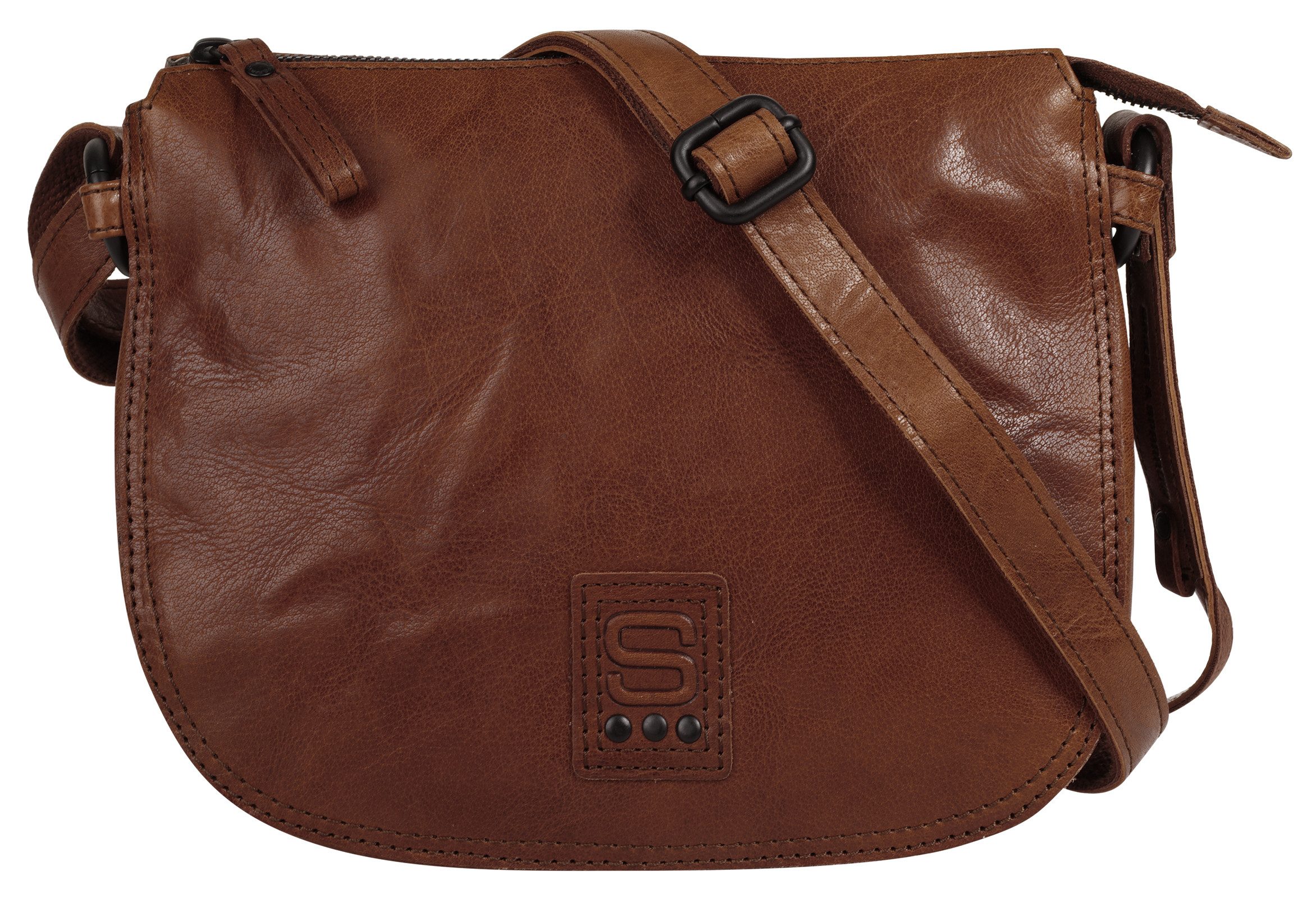 Spikes & Sparrow Schoudertas echt leder dames tassen bruin