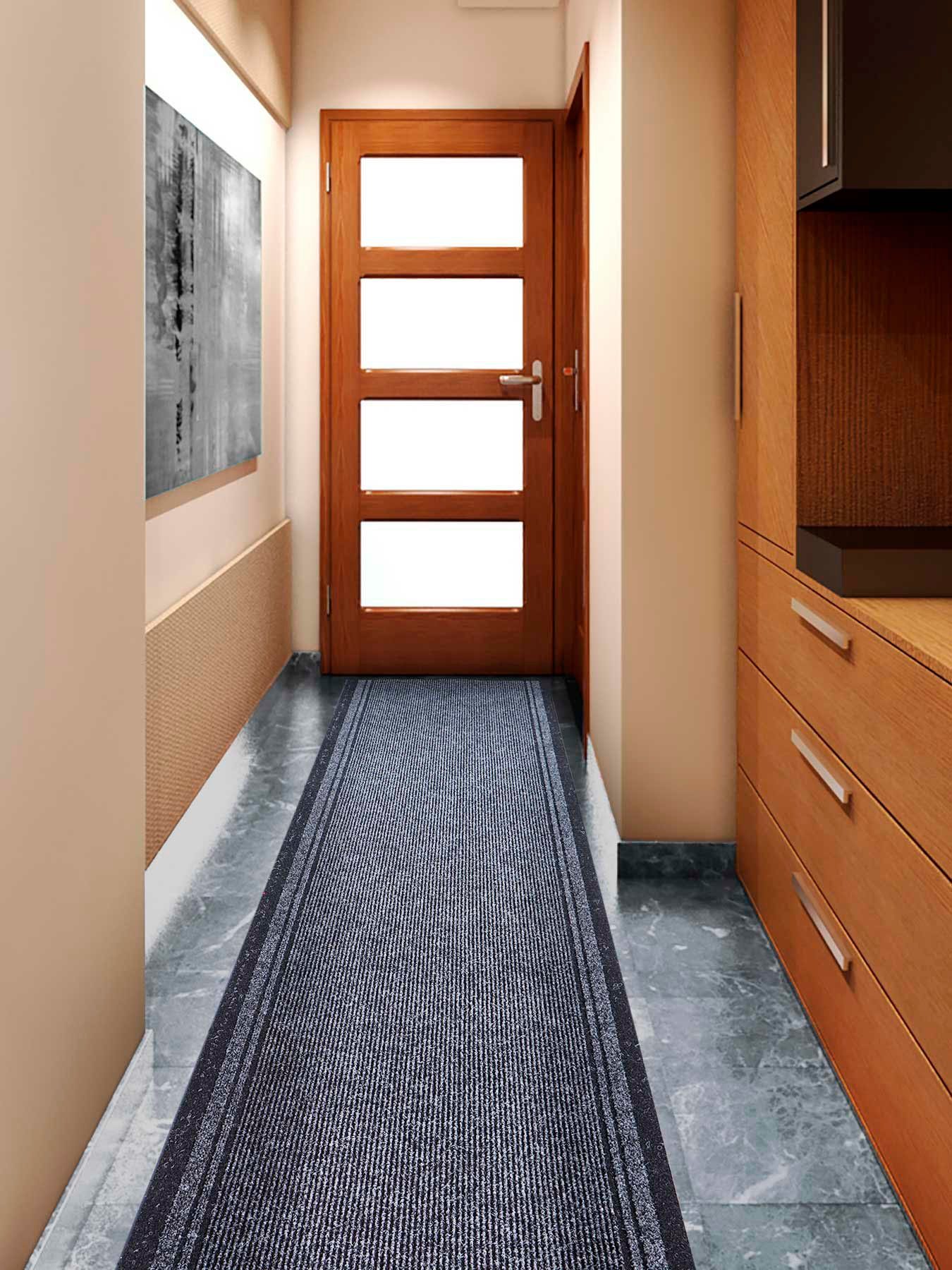 Primaflor-Ideen in Textil Loper Vuilopvangloper MALAGA lopers maat 66 cm x 950 cm x 6 mm grijs