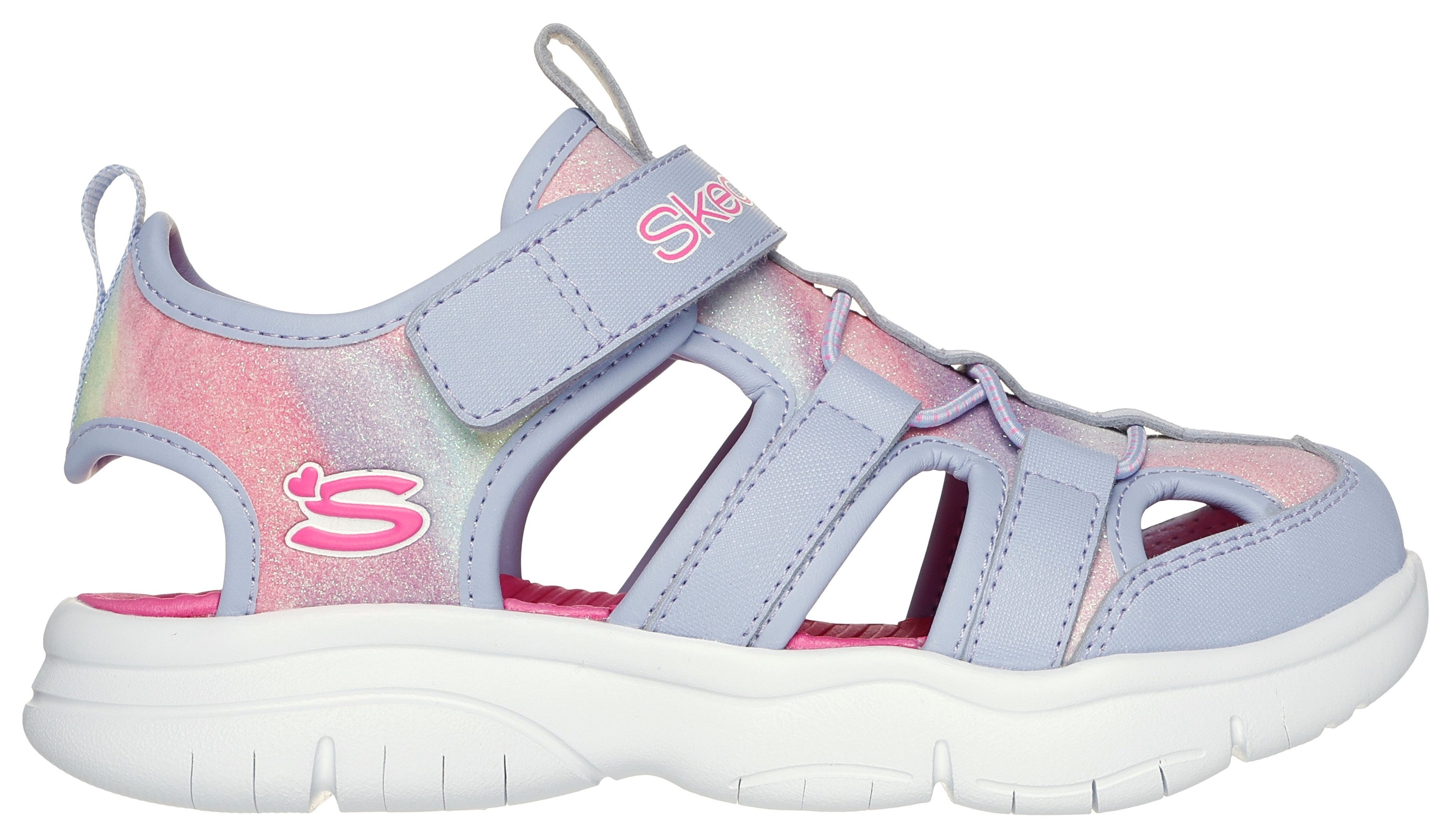 Skechers Sandalen FLEX SPLASH DAYLIGHT SHIMMER Klittenbandschoen met glitter, maat sjabloon te downloaden