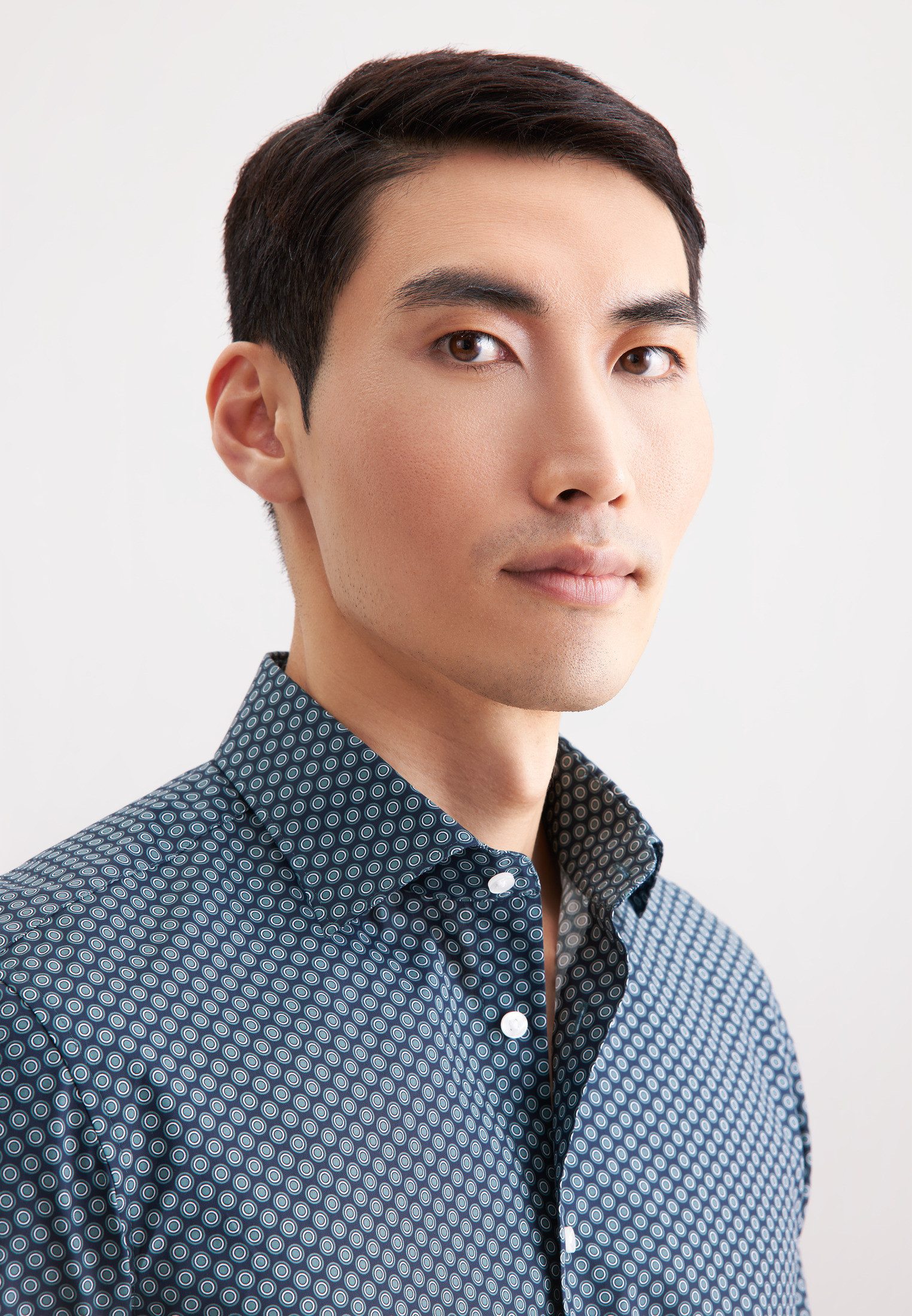 seidensticker Businessoverhemd Zwarte roos Slim 1/1 Kentkraag print