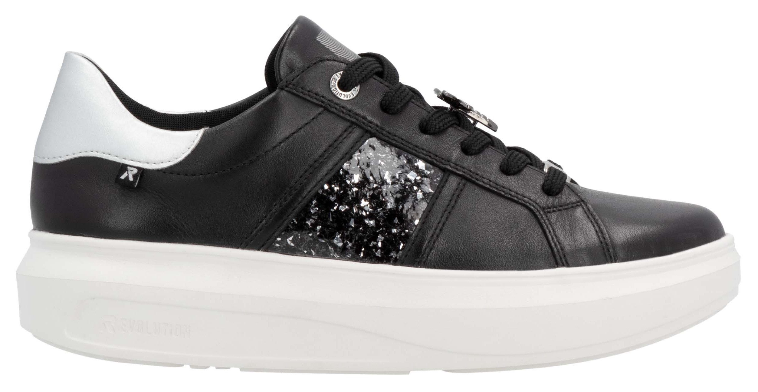 Rieker EVOLUTION Plateausneakers vrijetijdsschoen, lage schoen, veterschoen met contrast bies