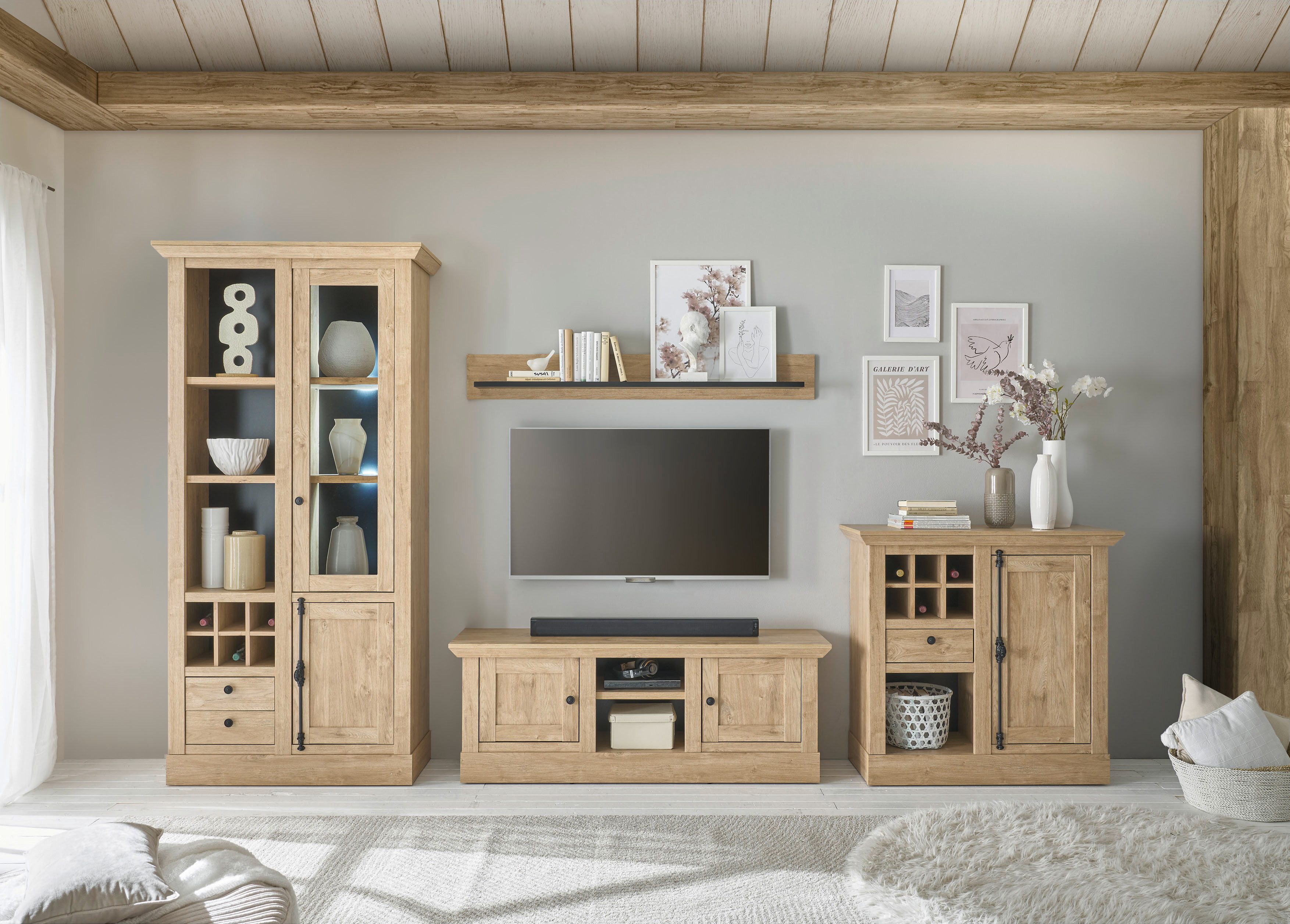 Home affaire Tv-meubel Cornwall, onderkast in landelijke stijl, commode, eiken decor (1 stuk)