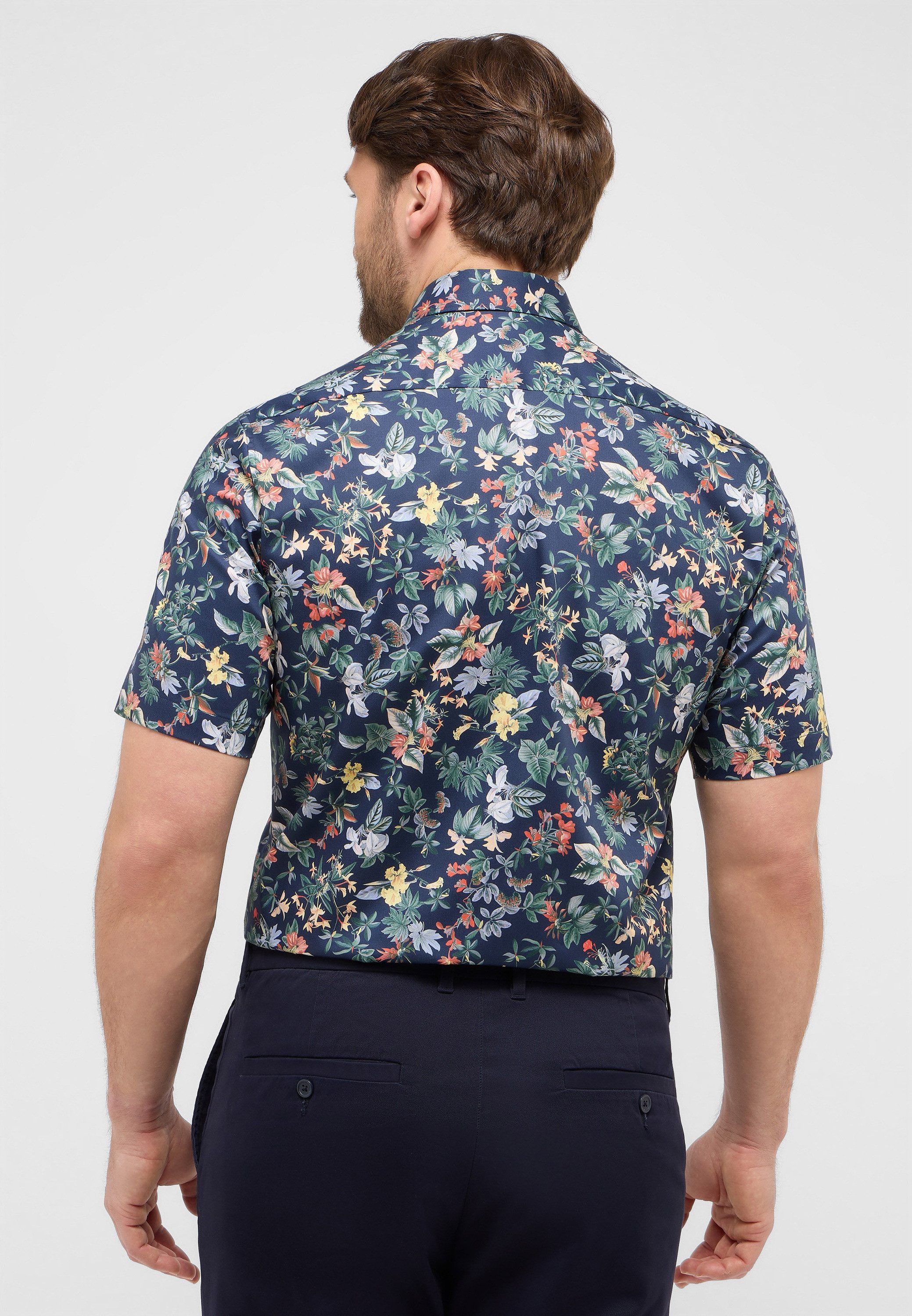 Eterna Overhemd met korte mouwen Comfort fit NON IRON (strijkvrij)