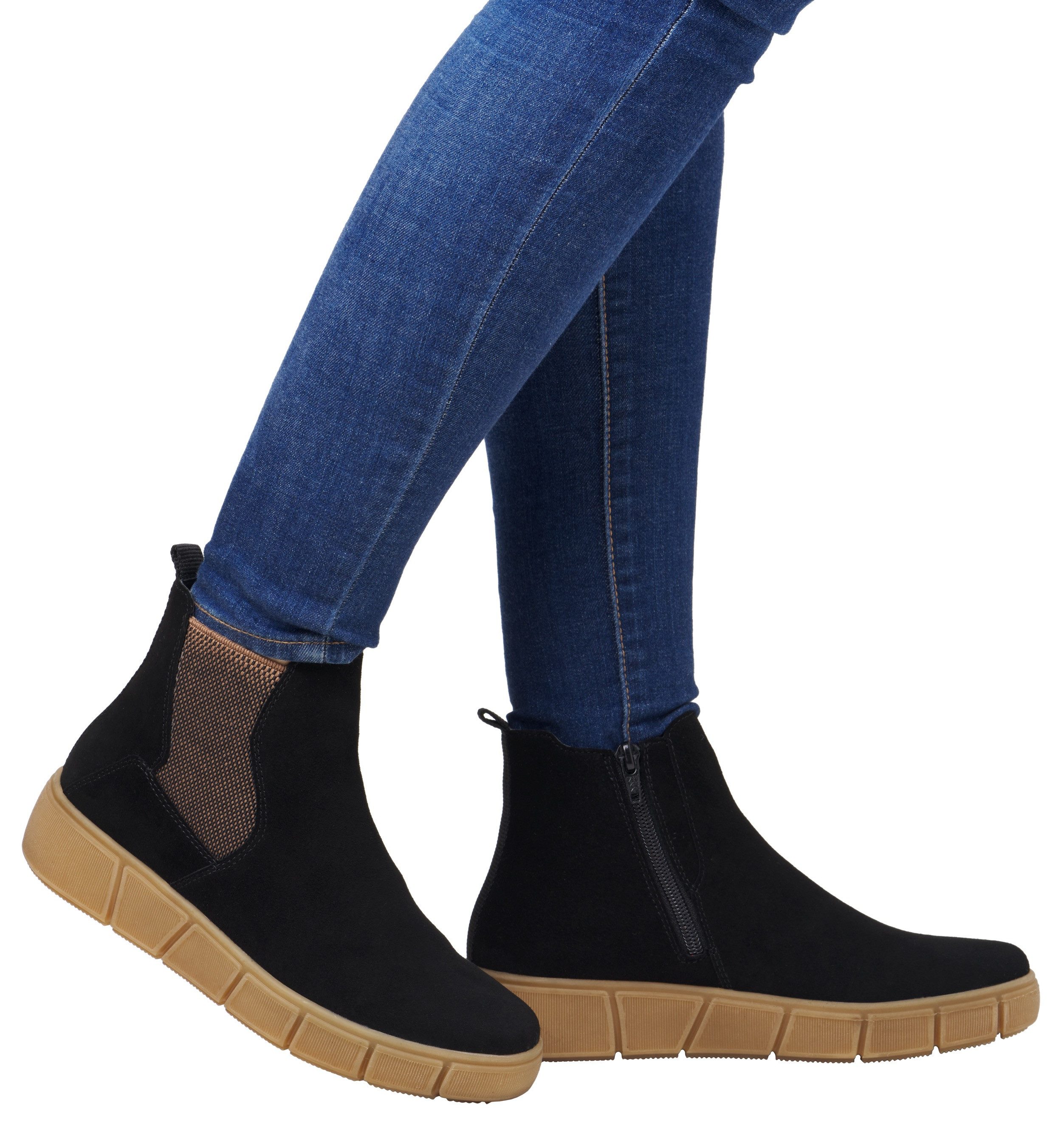 Remonte Chelsea-boots , plateau, enkellaars, ankleboots met extra ritssluiting