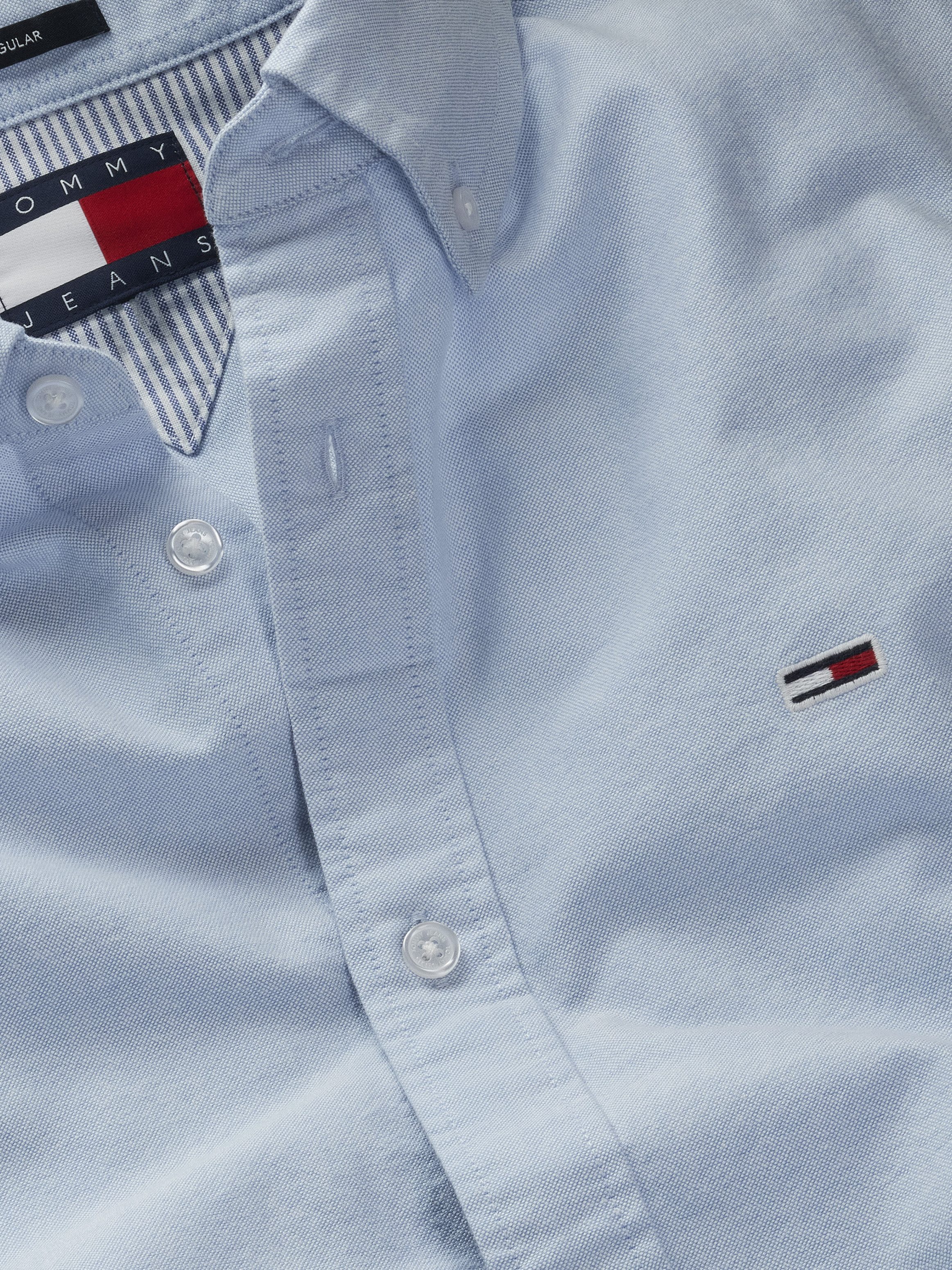 Tommy Jeans Plus Overhemd met lange mouwen TJM REG OXFORD SHIRT EXT in grote maten, logoborduring, button-down kraag