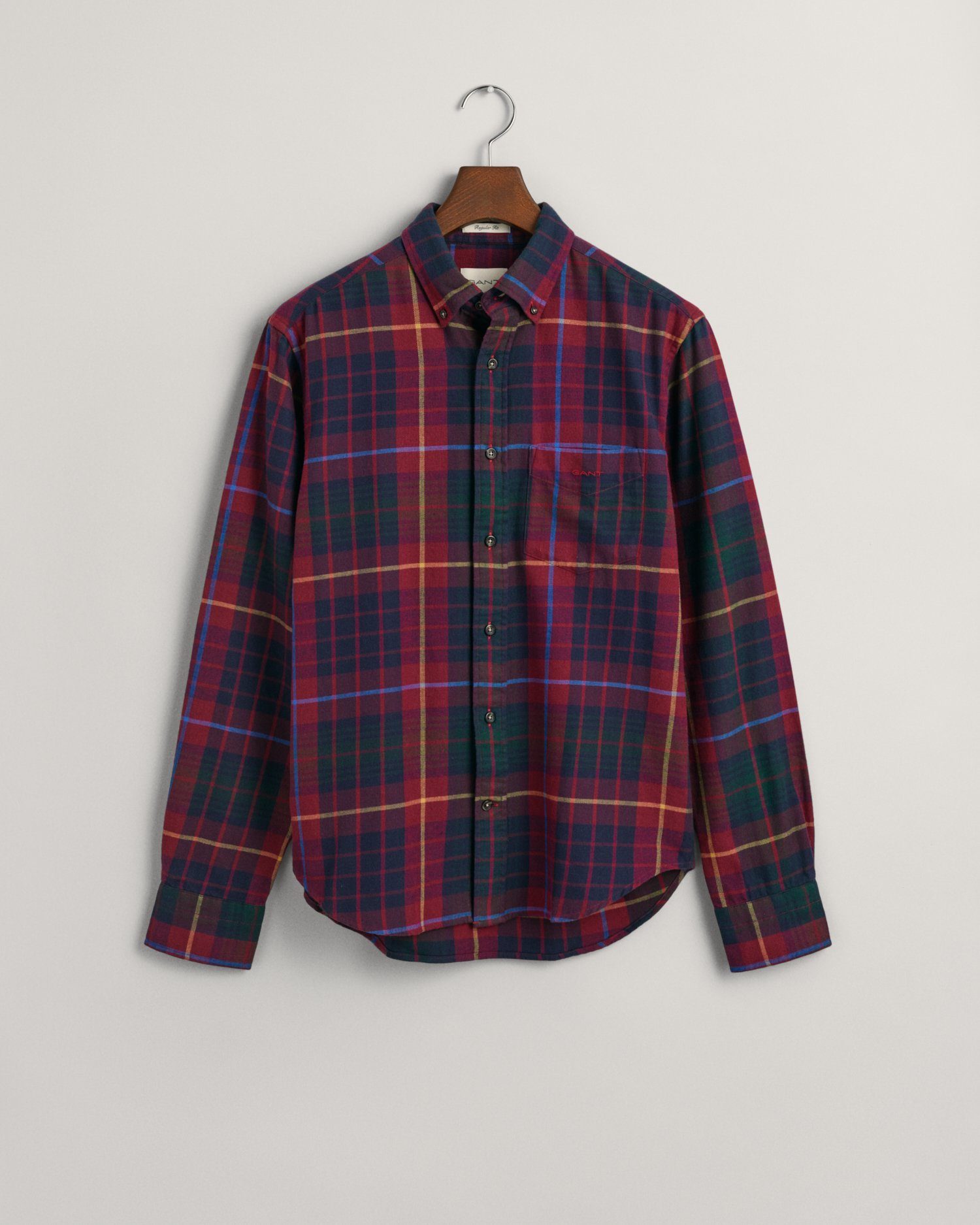 Gant Overhemd met lange mouwen Regular Fit Flanel Geruit dik onderhoudsvriendelijk warm