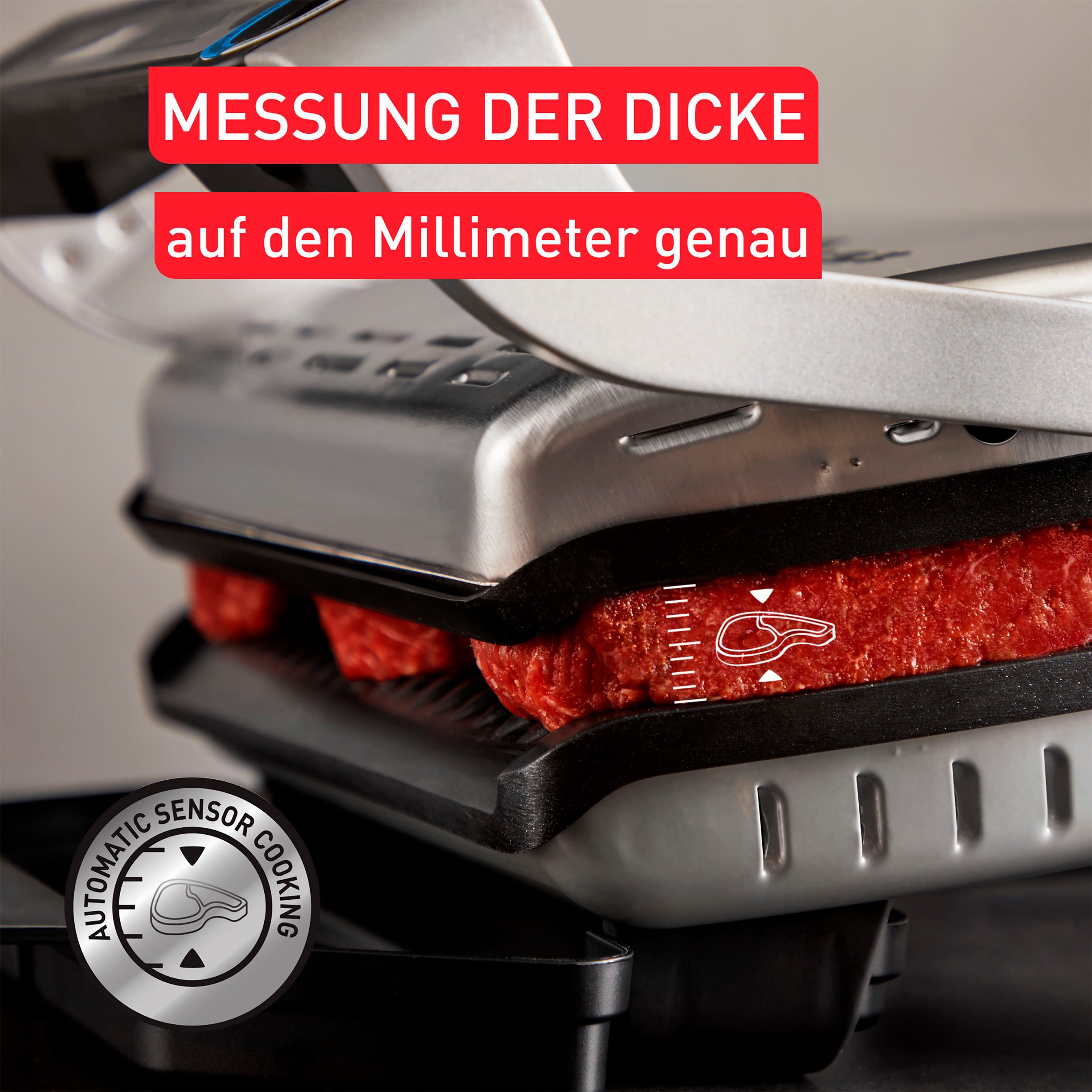 Tefal Contactgrill GC717D OptiGrill+ vernieuwde kookniveau-indicator, 6 automatische programma's, inclusief receptenboek