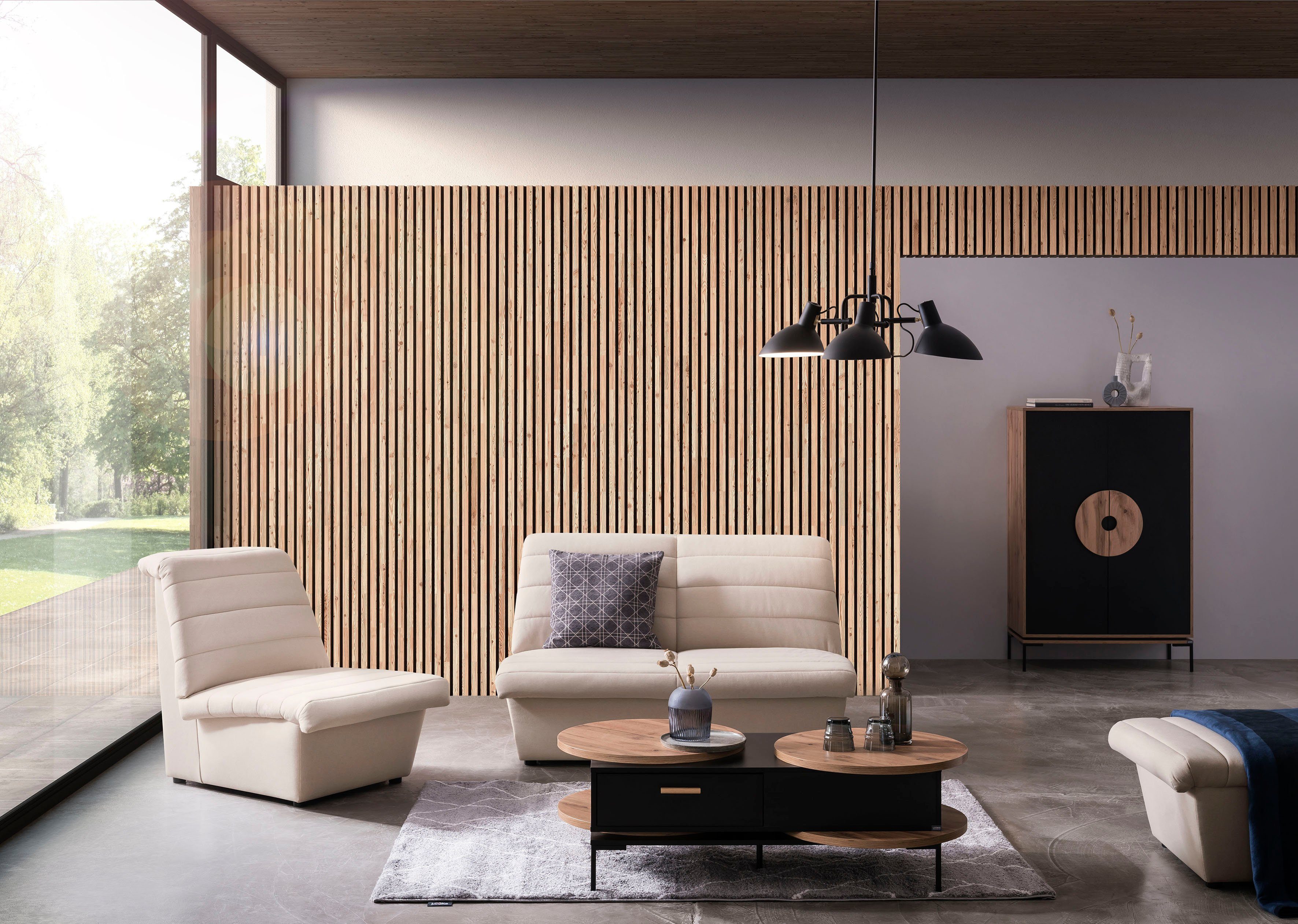 LOOKS BY WOLFGANG JOOP Fauteuil LOOKS VIII Breedtestiksels, zonder armleuningen, in twee verschillende afmetingen