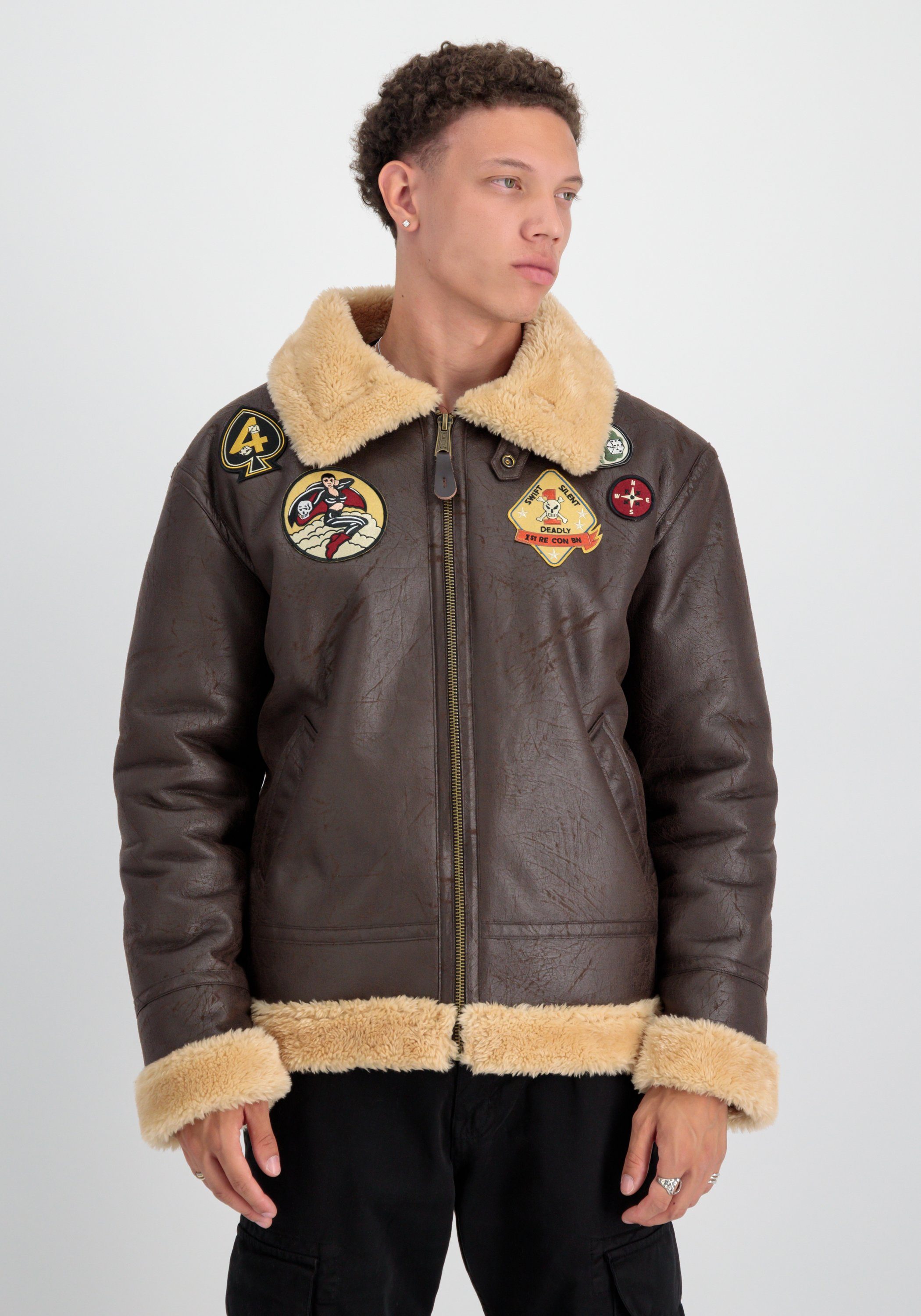 Alpha Industries Leren jack Alpha Industries Men - Leather & Vegan Jackets B-3 FL Custom