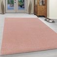 ayyildiz teppiche vloerkleed ata woonkamer, laagpolig vloerkleed, uni, grote keus in kleuren roze