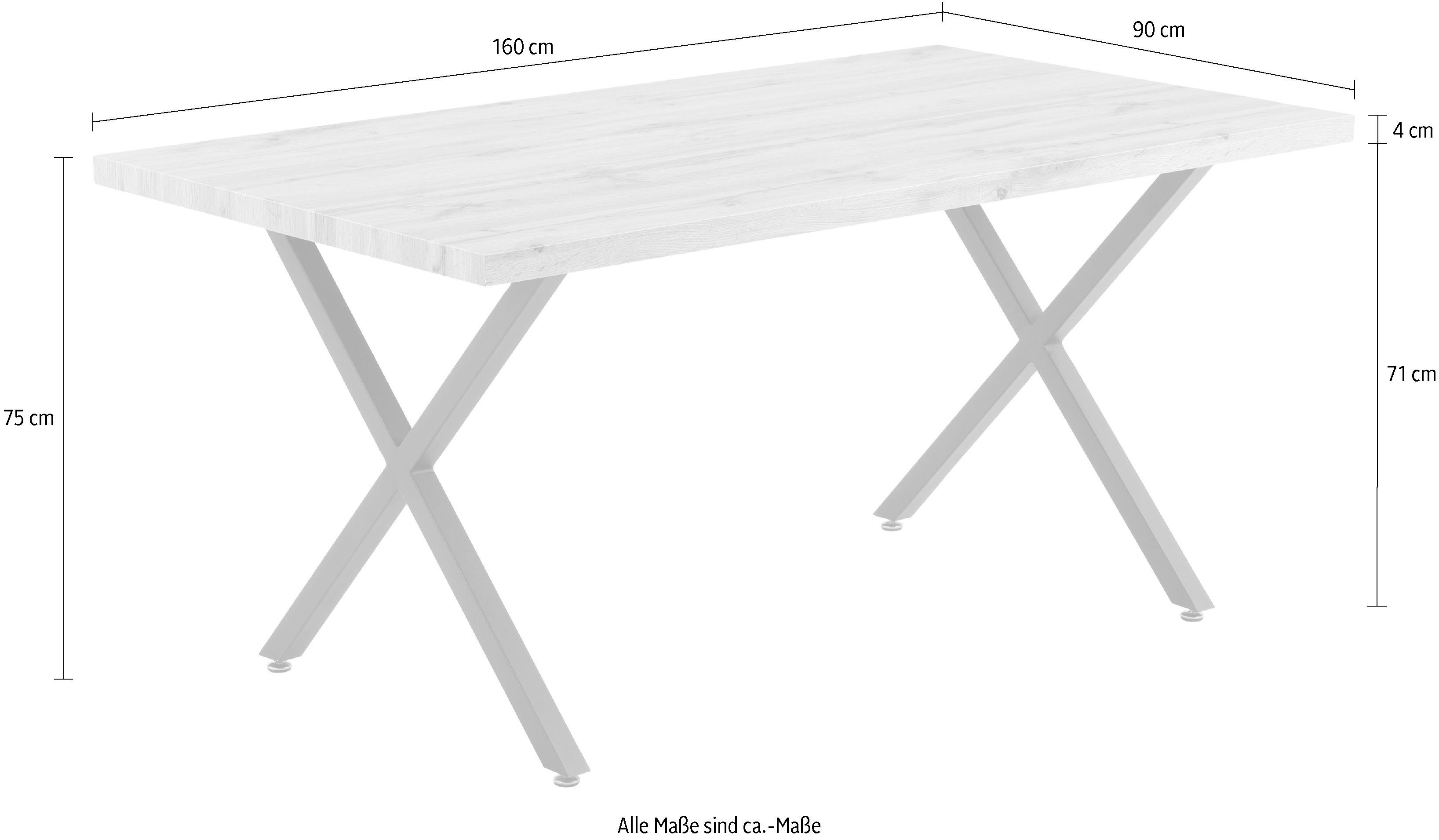 Home affaire Eettafel Aage Wildeikendecor, breedte 160 cm