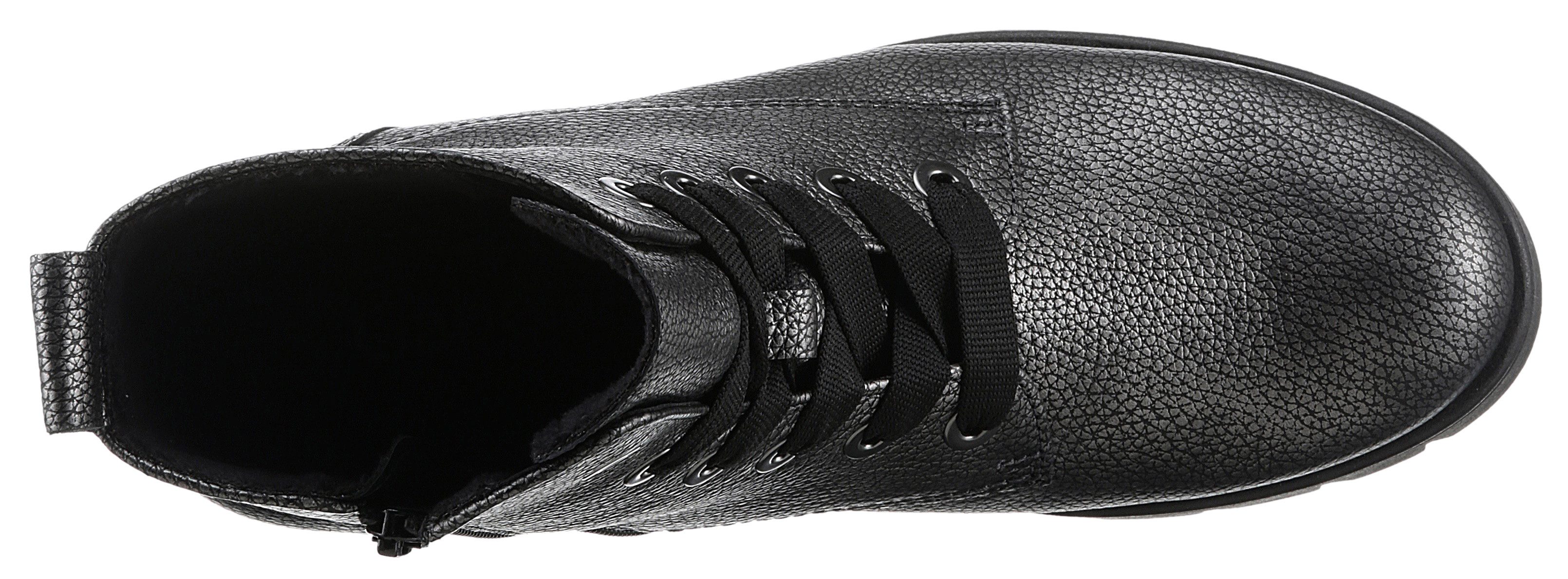 Gabor Veterlaarsjes blokhak, plateau, veterschoenen met metallic-effect