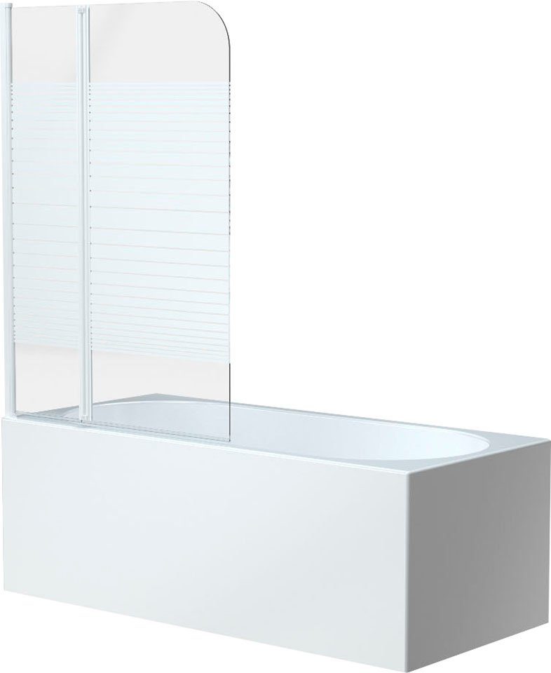 Marwell Badscherm White stripes 2-delig, bxh: 100x140 cm, 100 cm x 3 cm