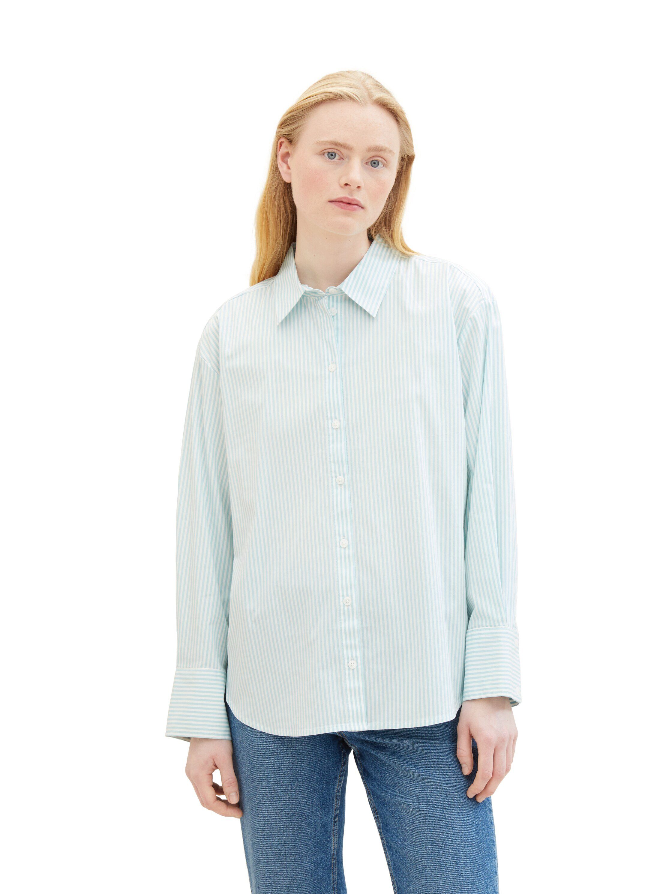 Tom Tailor Denim Overhemdblouse in streepdesign en met stretch