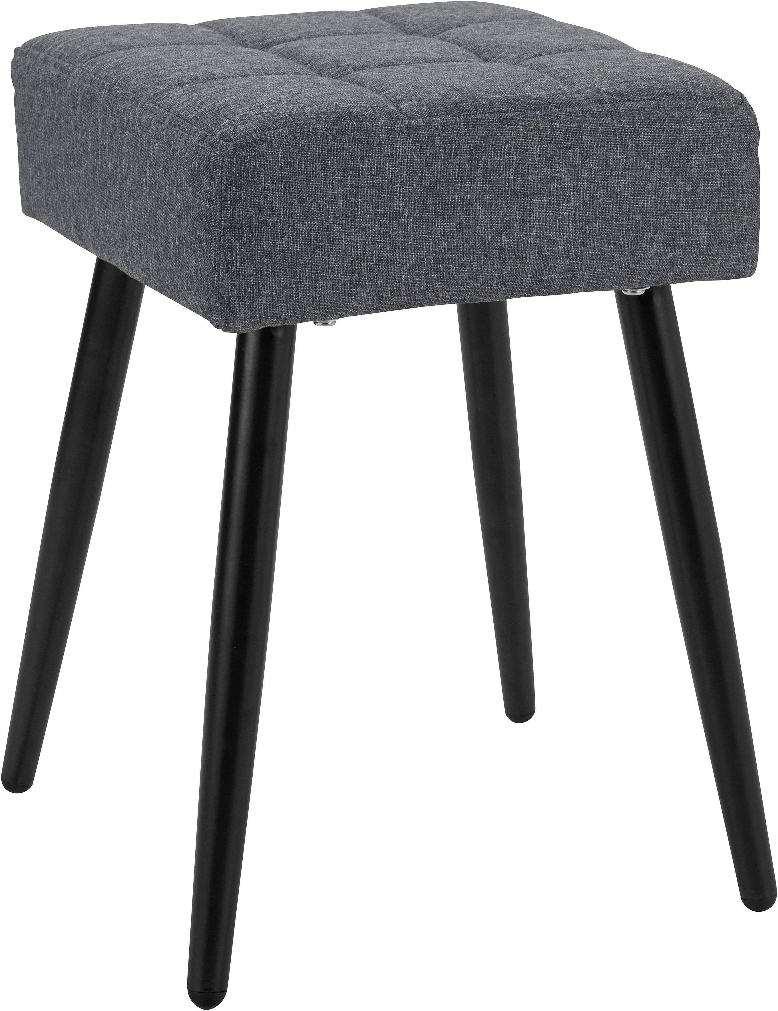 INOSIGN Hocker Louise vierkante zitting in 32 cm (1 stuk) hockers maat Geweven stof grijs