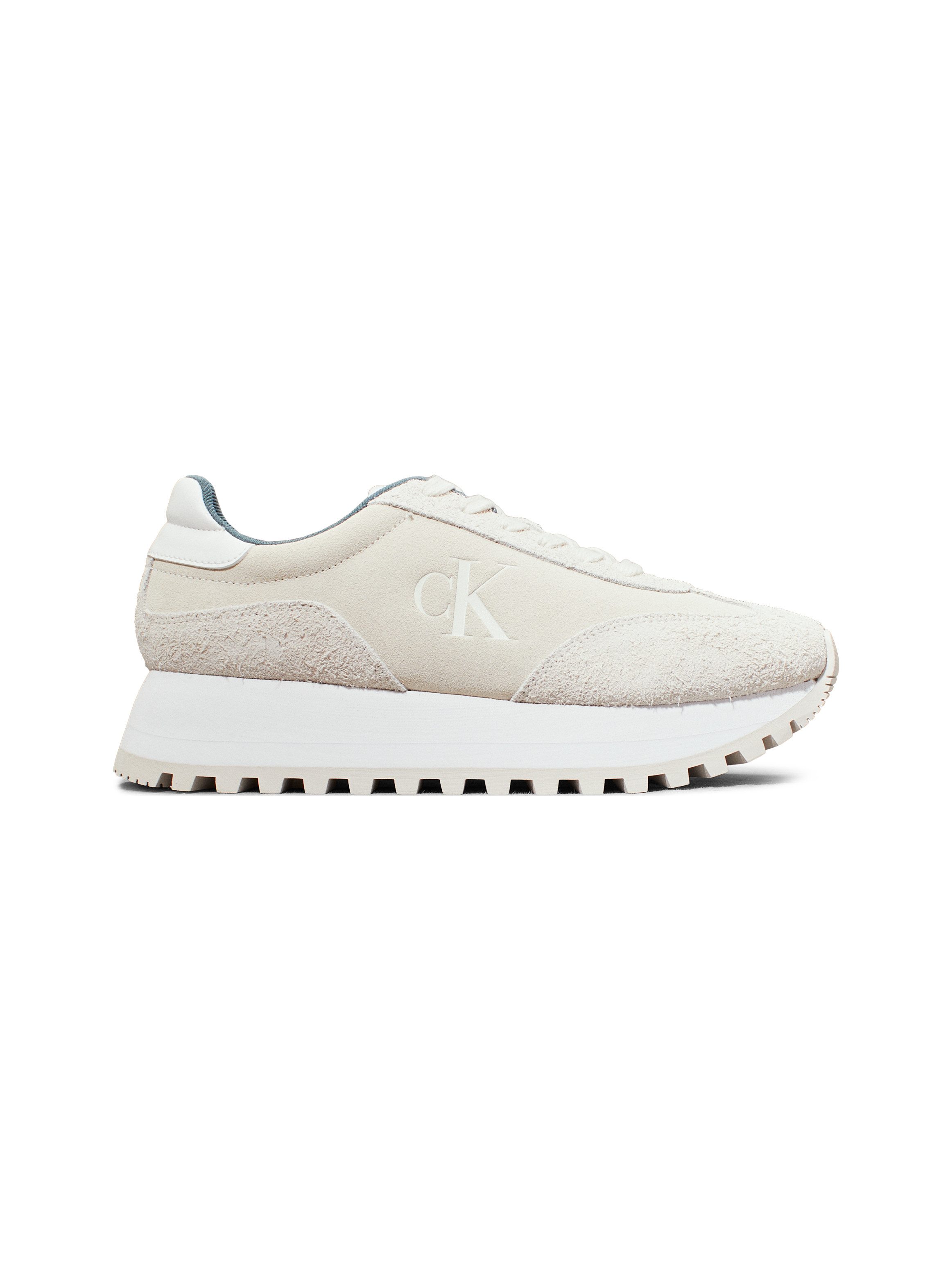 Calvin Klein Plateausneakers RUNNER LACEUP ML SUEDE , vrijetijdsschoen, veterschoen, lage schoen met zij ck-logo