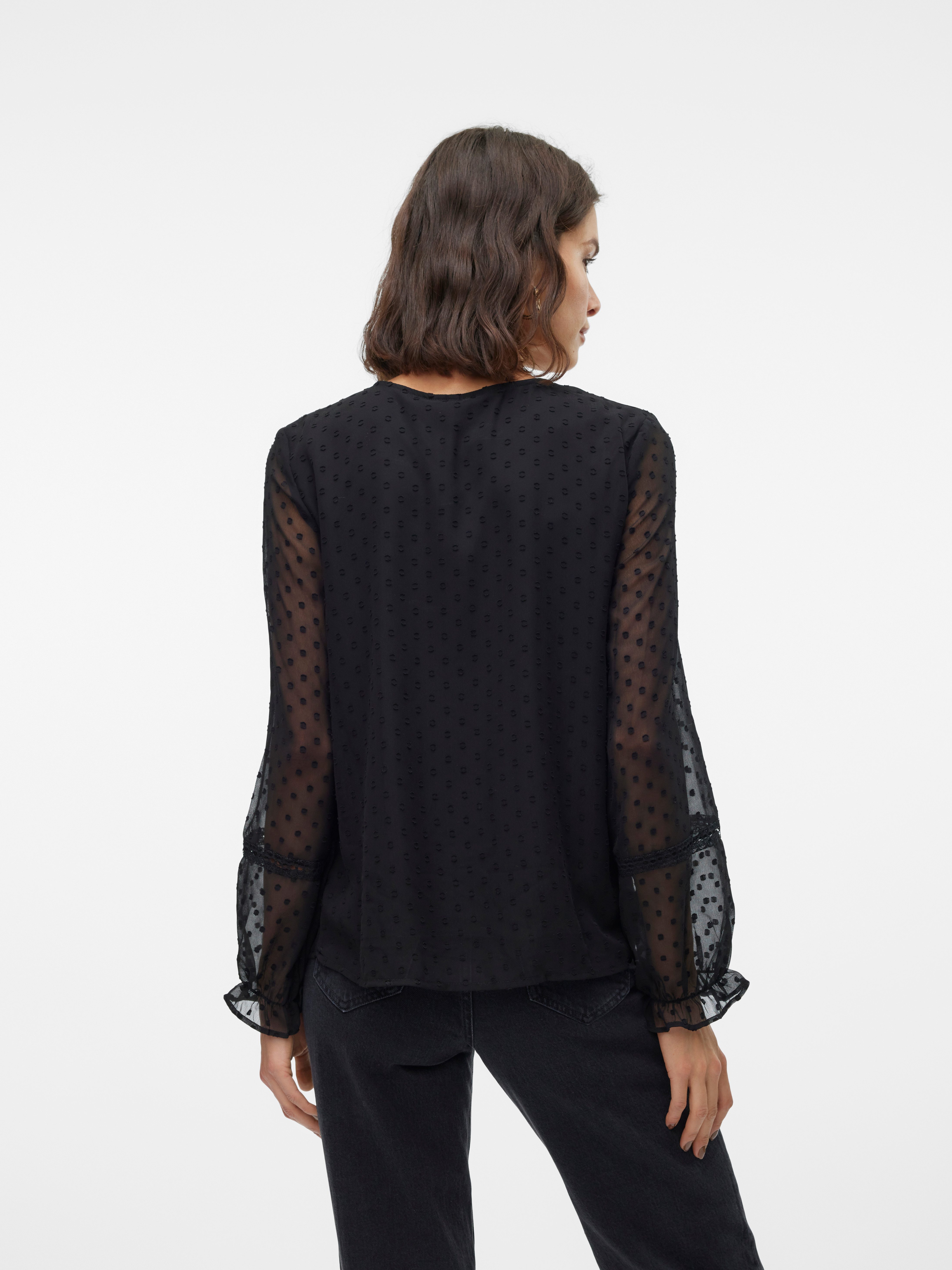 Vero Moda Blouse met lange mouwen VMLEAH LS LACE TOP WVN GA NOOS