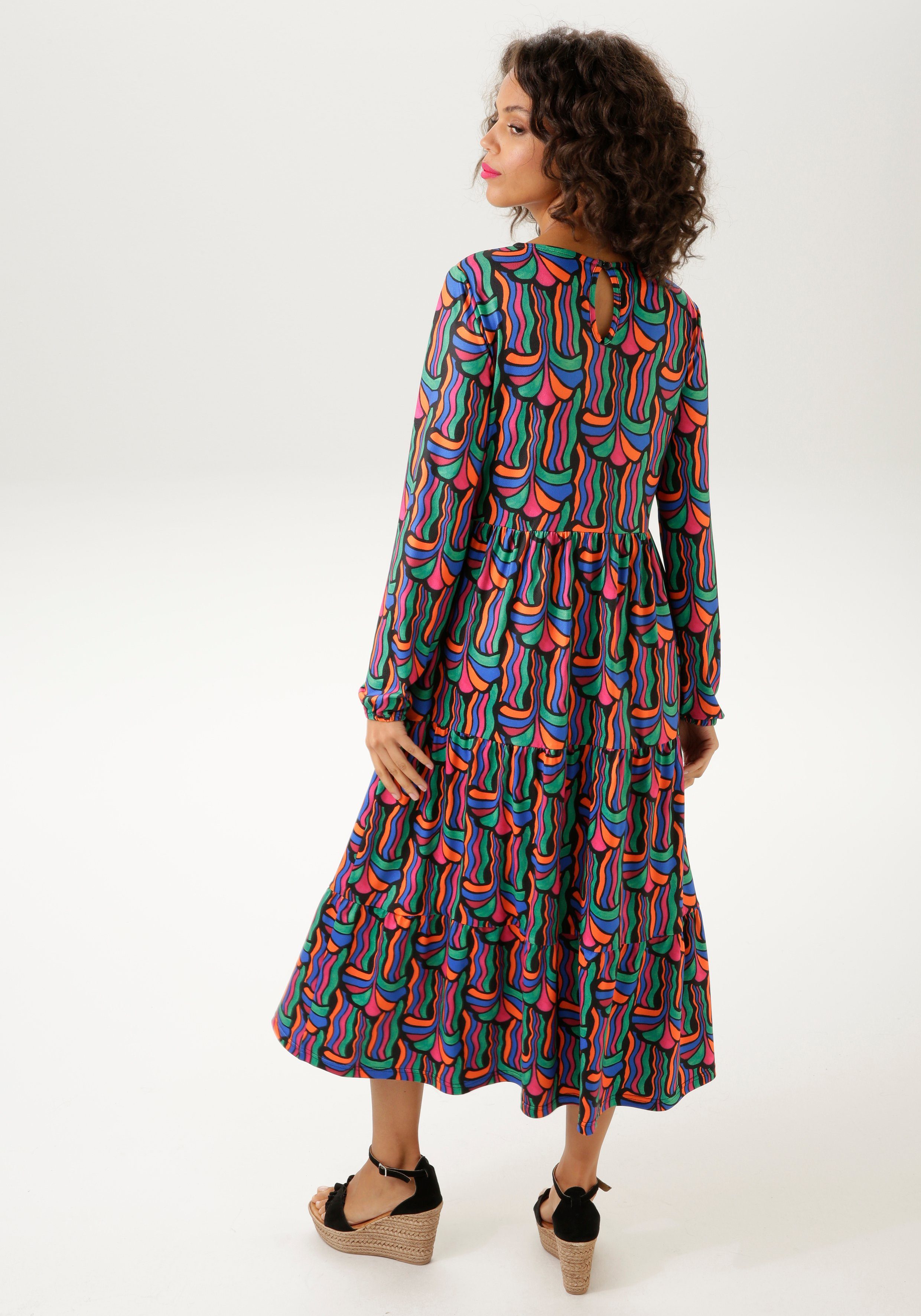 Aniston CASUAL Jerseyjurk met kleurrijke, grafische print