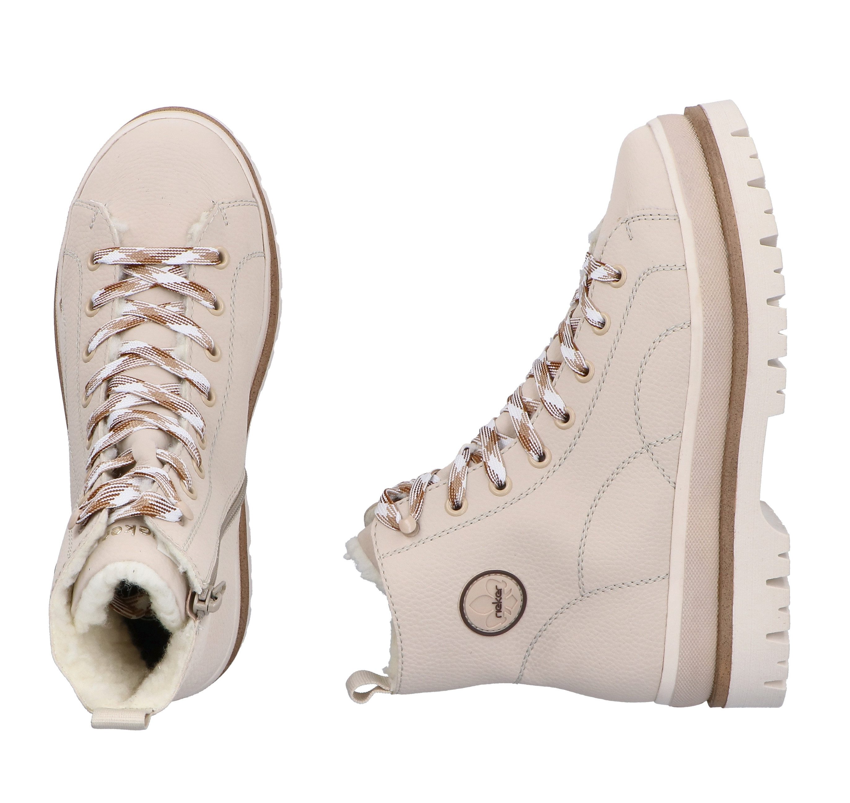 Rieker Winterlaarsjes Plateauzolen, veterboots, profielzool, met warme voering