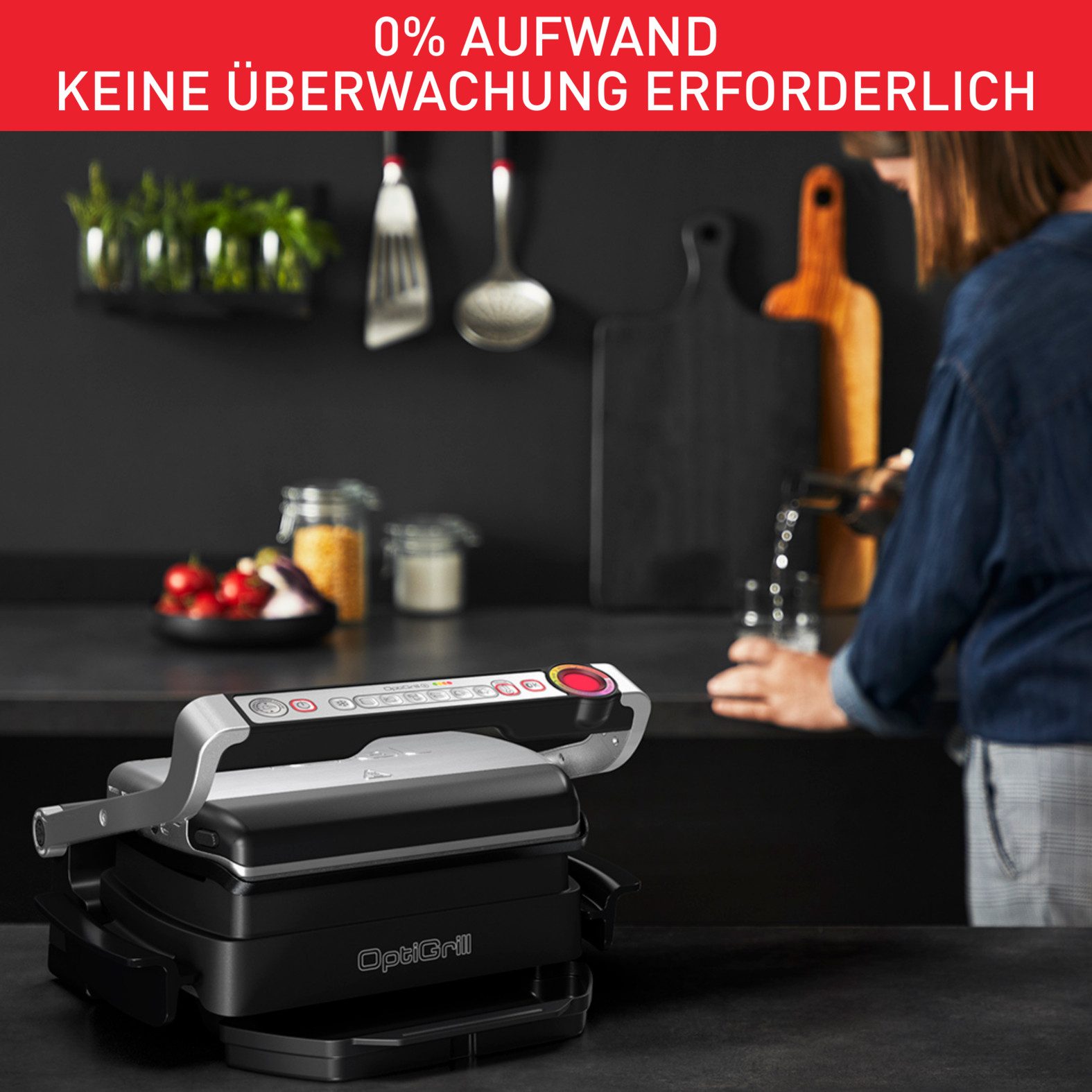 Tefal Contactgrill GC714D OptiGrill en inclusief snacking & baking accessoires
