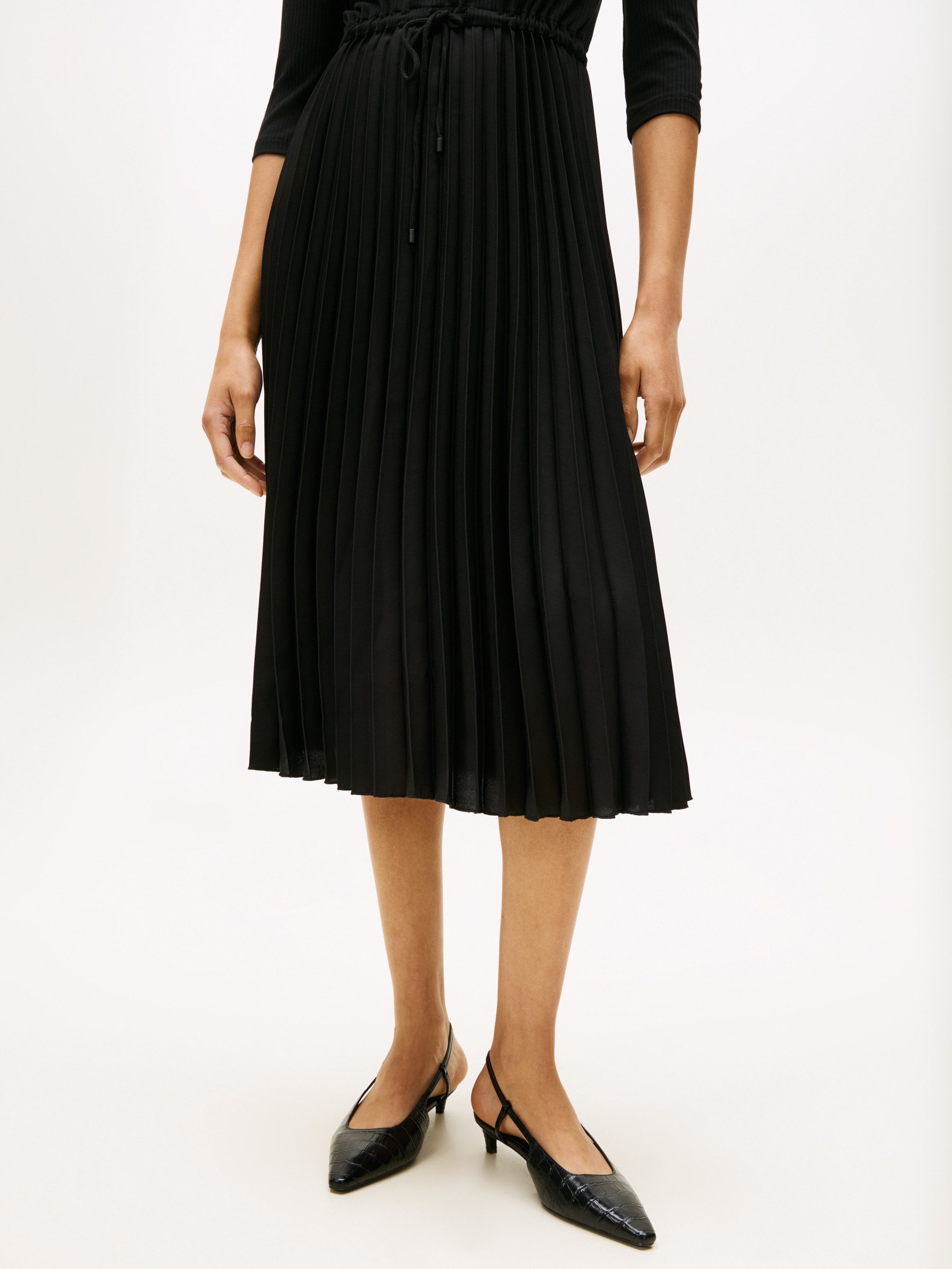 Tommy Hilfiger Jurk in a-lijn SLIM 5X2 RIB MIX MIDI DRS