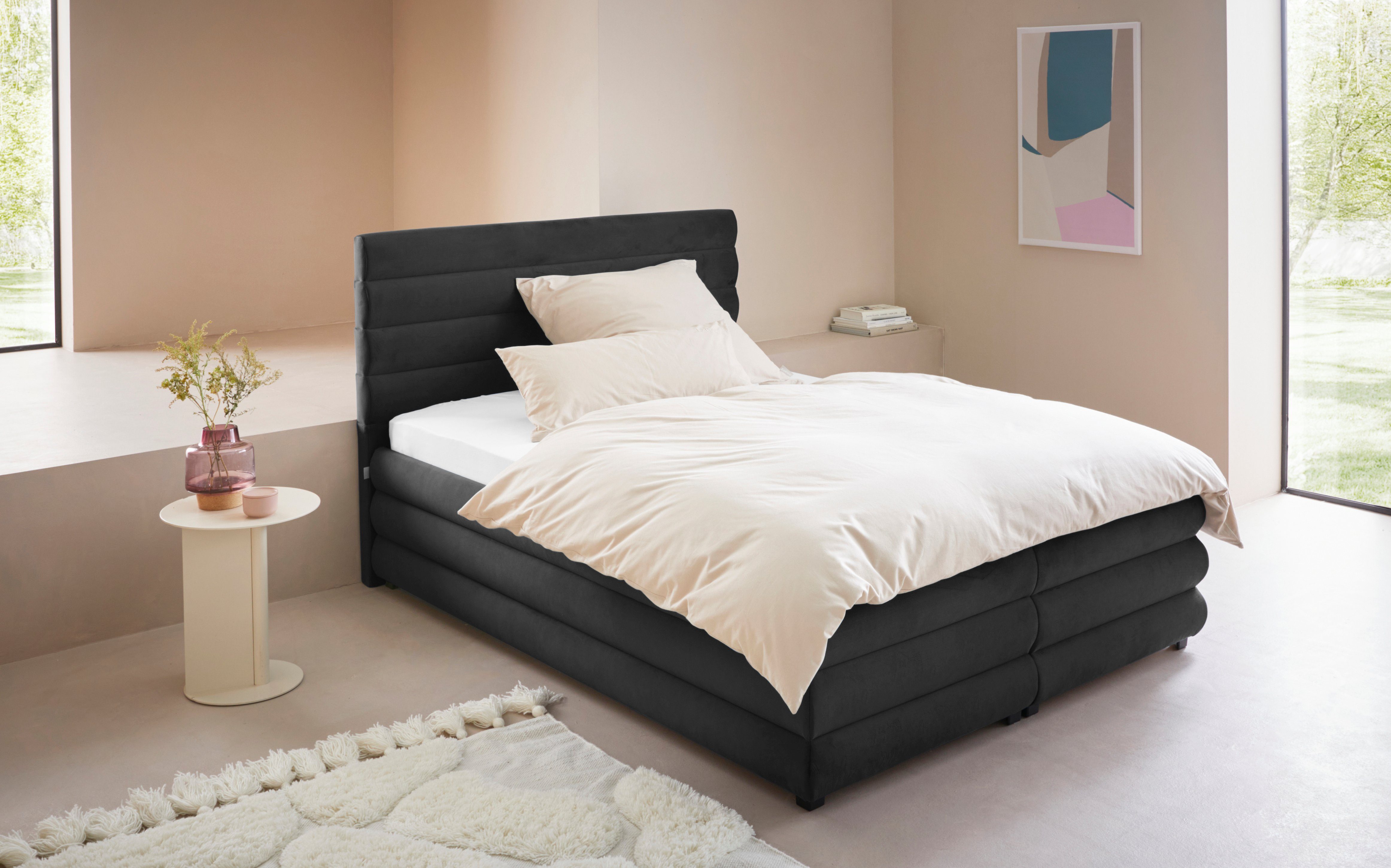 LeGer Home by Lena Gercke Gestoffeerd bed Maylis naar keuze met en zonder matras en lattenbodem, ook in 200 cm breedte bedden grijs