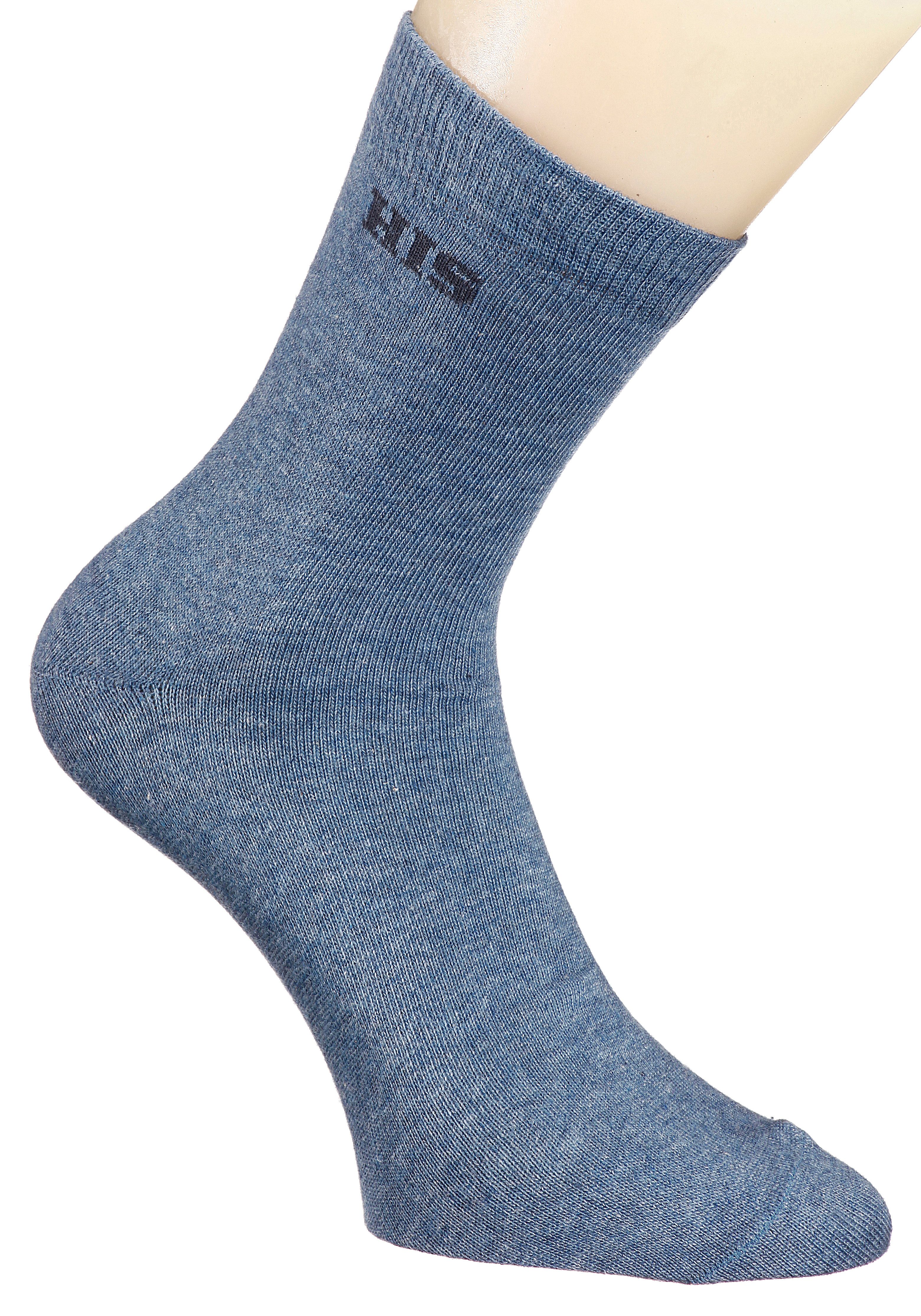 H.I.S Basic sokken met ingebreid logo (set, 4 paar)
