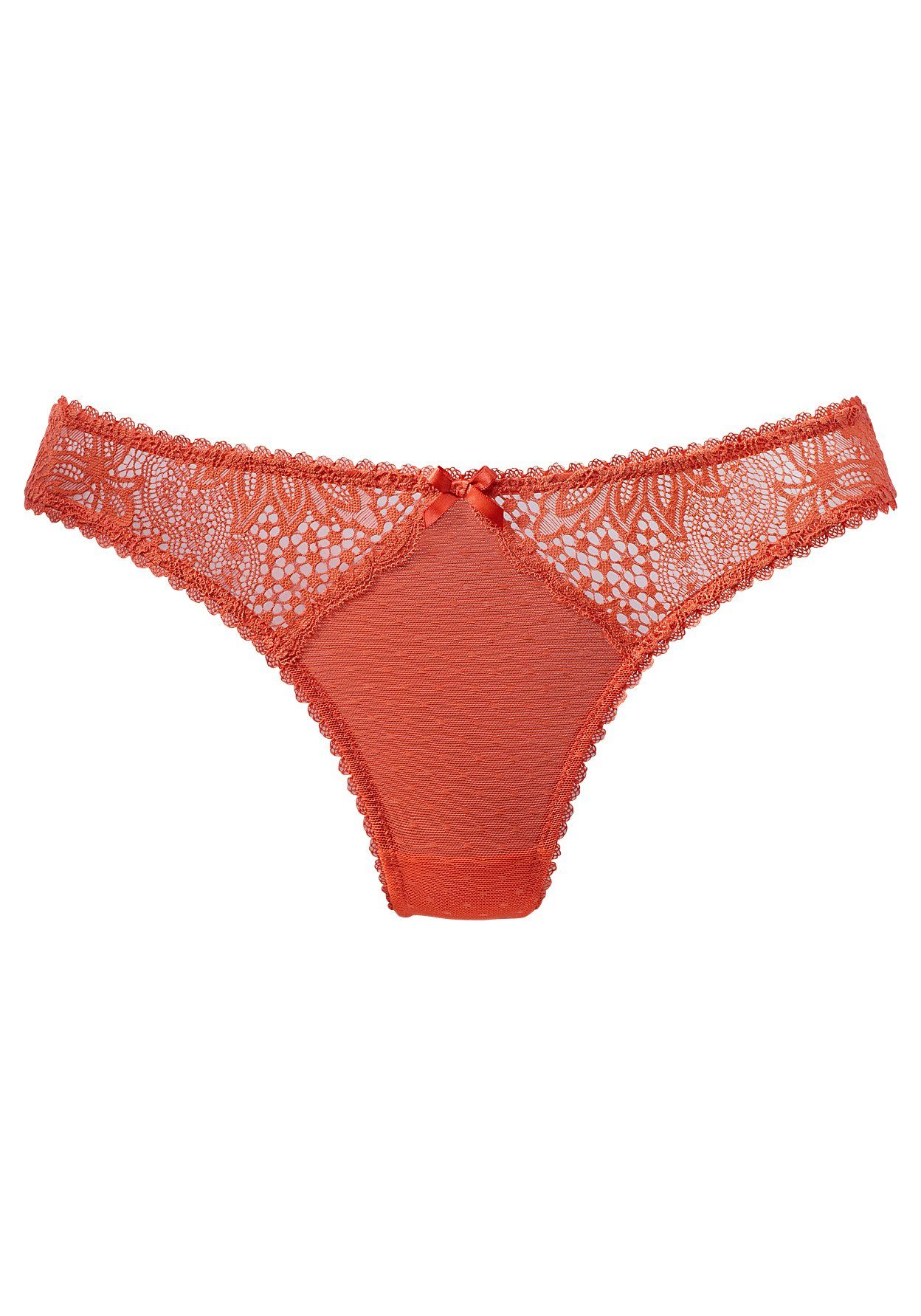 Vivance String met kanten inzetten opzij in gebloemde look