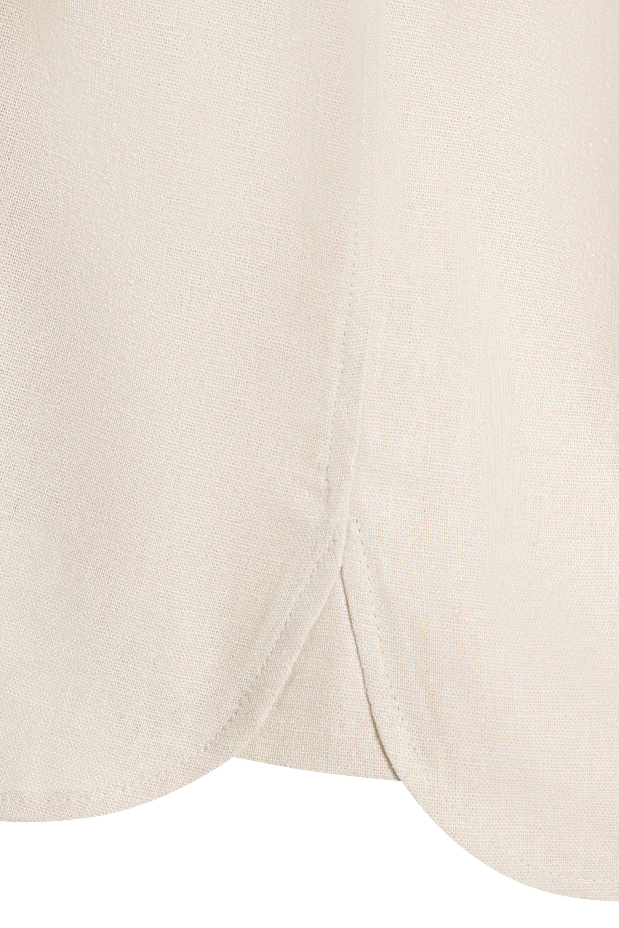 Buffalo Overhemdblouse met linnenpercentage, luchtige lange blouse met overhemdkraag