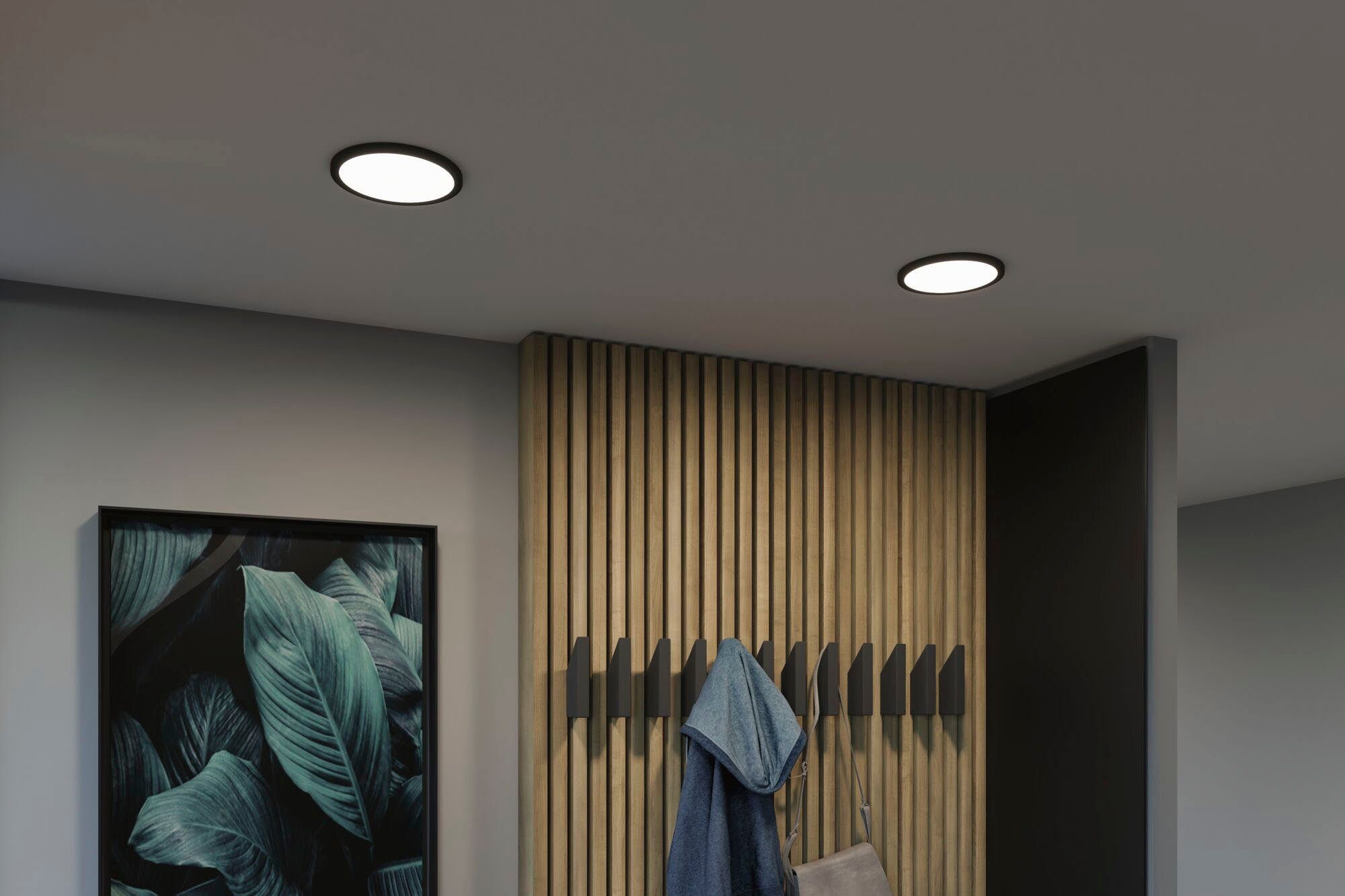 Paulmann Ledinbouwlamp VariFit LED Inbouwpaneel Areo IP44 rond 175mm 4000K Zwart dimbaar (1 stuk)