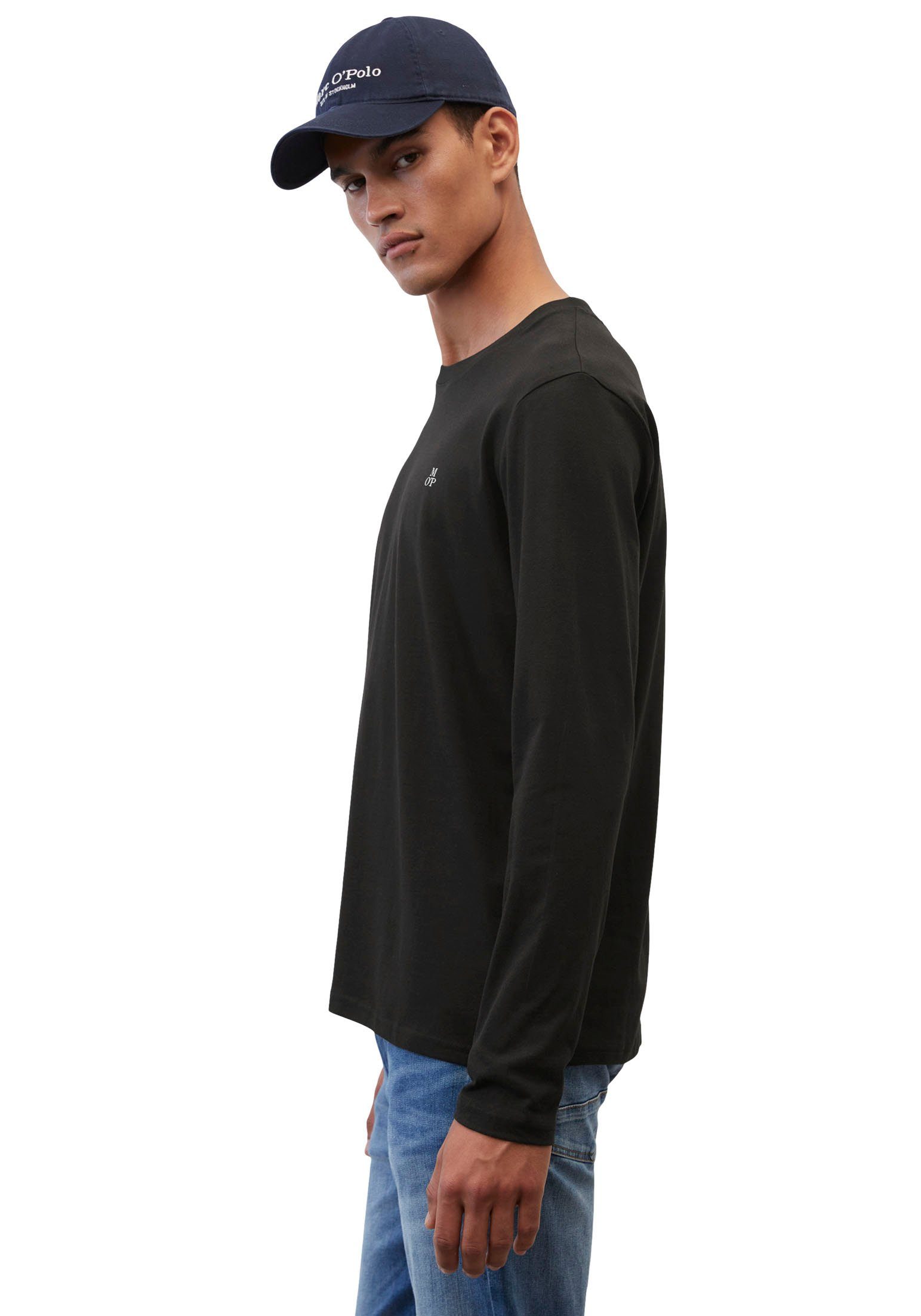 Marc O'Polo Shirt met lange mouwen met subtiele logo-print aan de voorkant