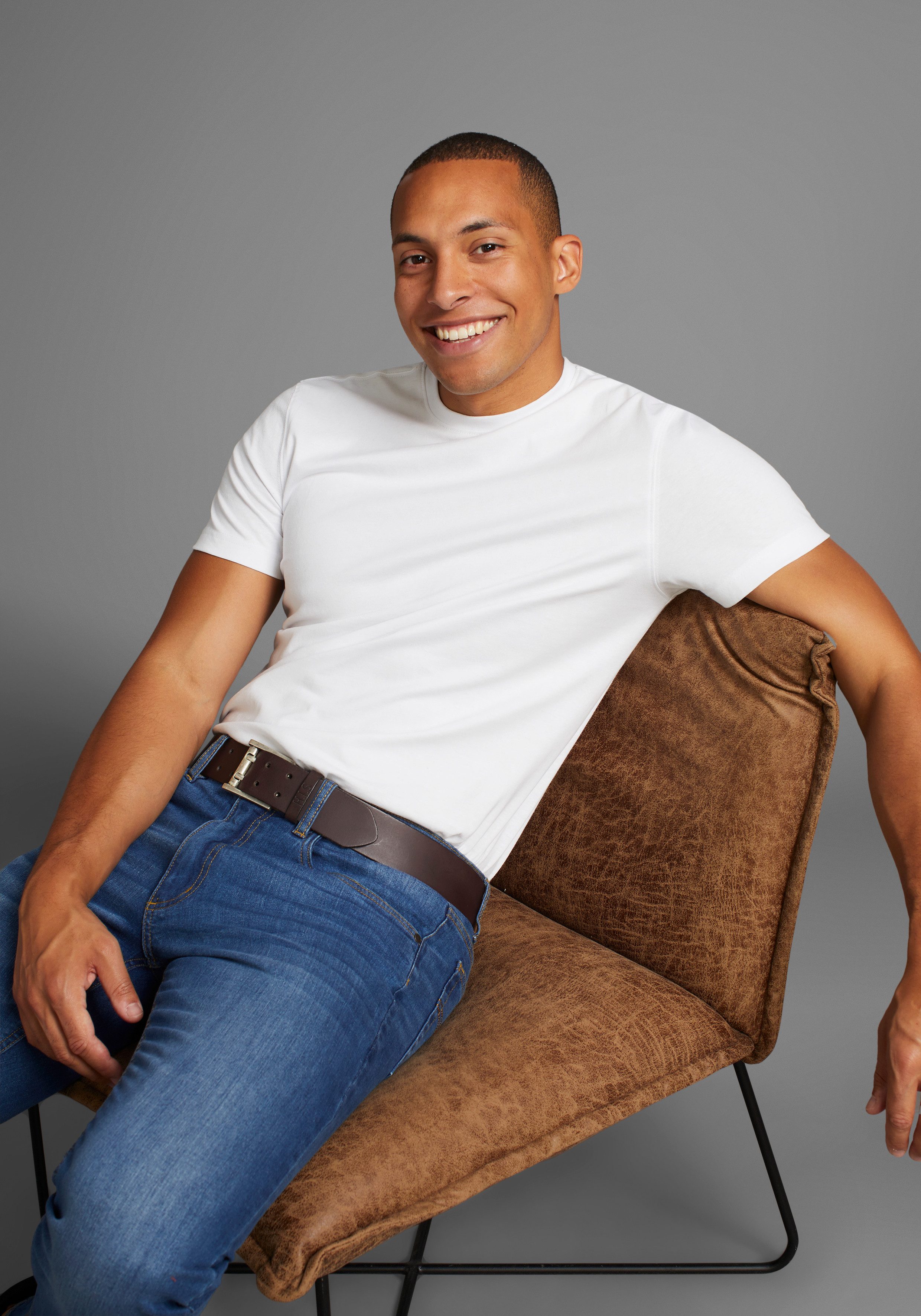 Arizona Stretch jeans rechte pijp lage taillehoogte met riemlussen