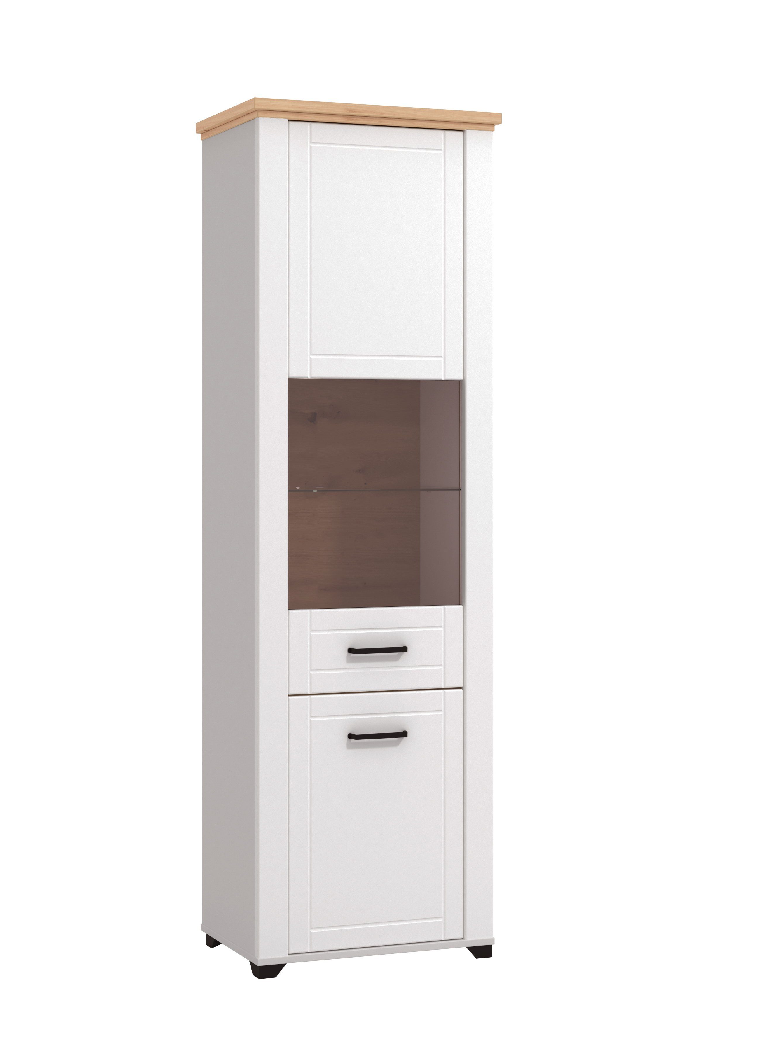 Home affaire Vitrinekast Valencia Deuren en legplanken met 4 mm veiligheidsglas vitrinekasten wit