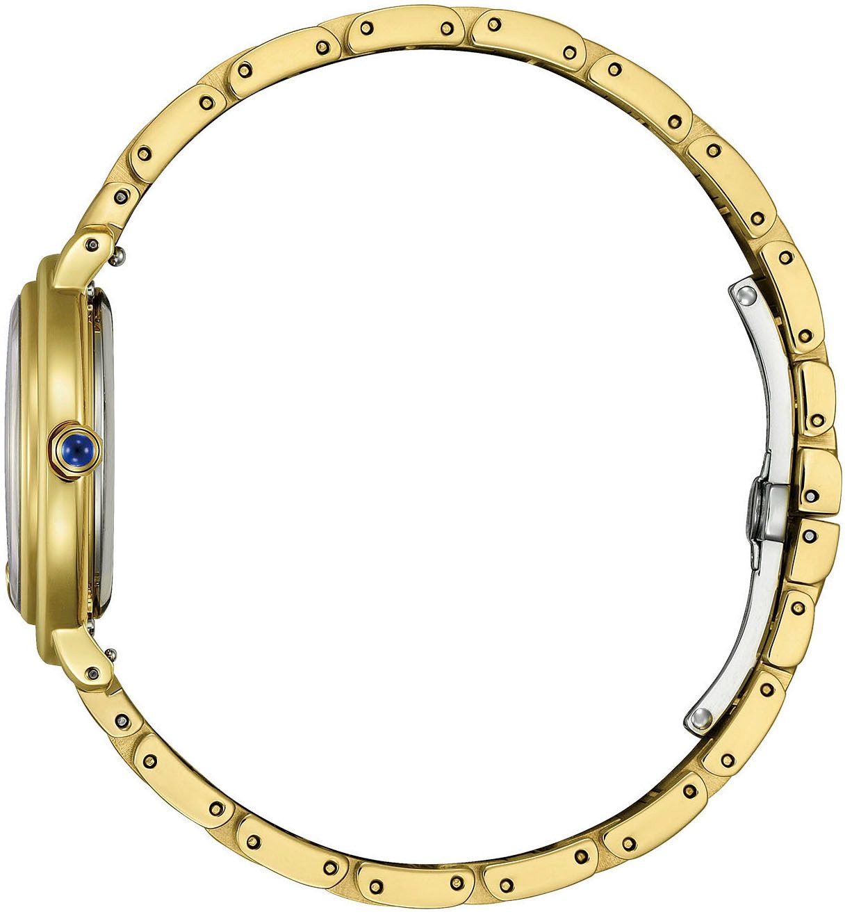 Citizen Solarhorloge Horloge, dameshorloge, diamanten, saffierglas, stalen armband (set, 2-delig, Met verwisselbaar bandje van veganistisch leer (appel))