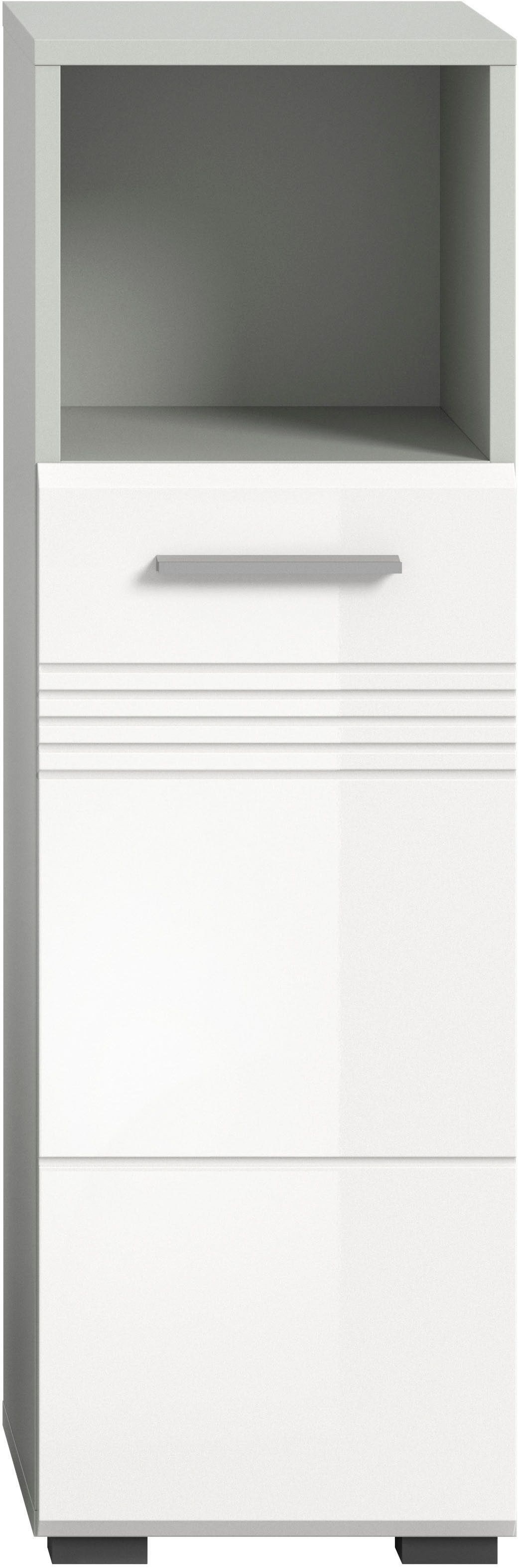 welltime Onderkast Calcio, hoogte 95 cm, 1 deur, 1 open vak, 1 plank, deurdranger wisselbaar, mdf voorkant, badkamerkast, badkamermeubels, badkamer