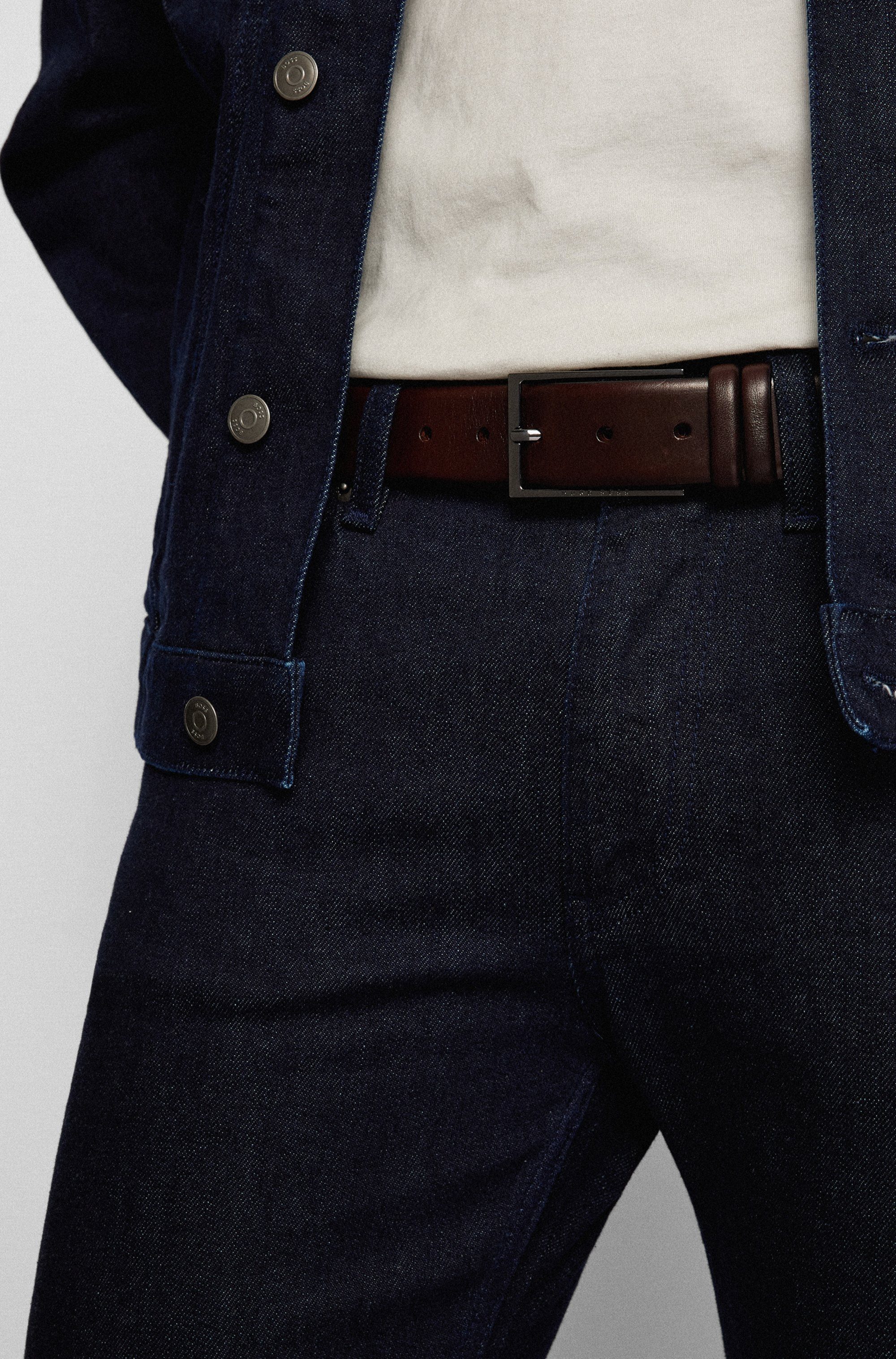 Boss Leren riem CARMELLO van gelooid leer met hugo boss logo-embossing op metalen sluiting