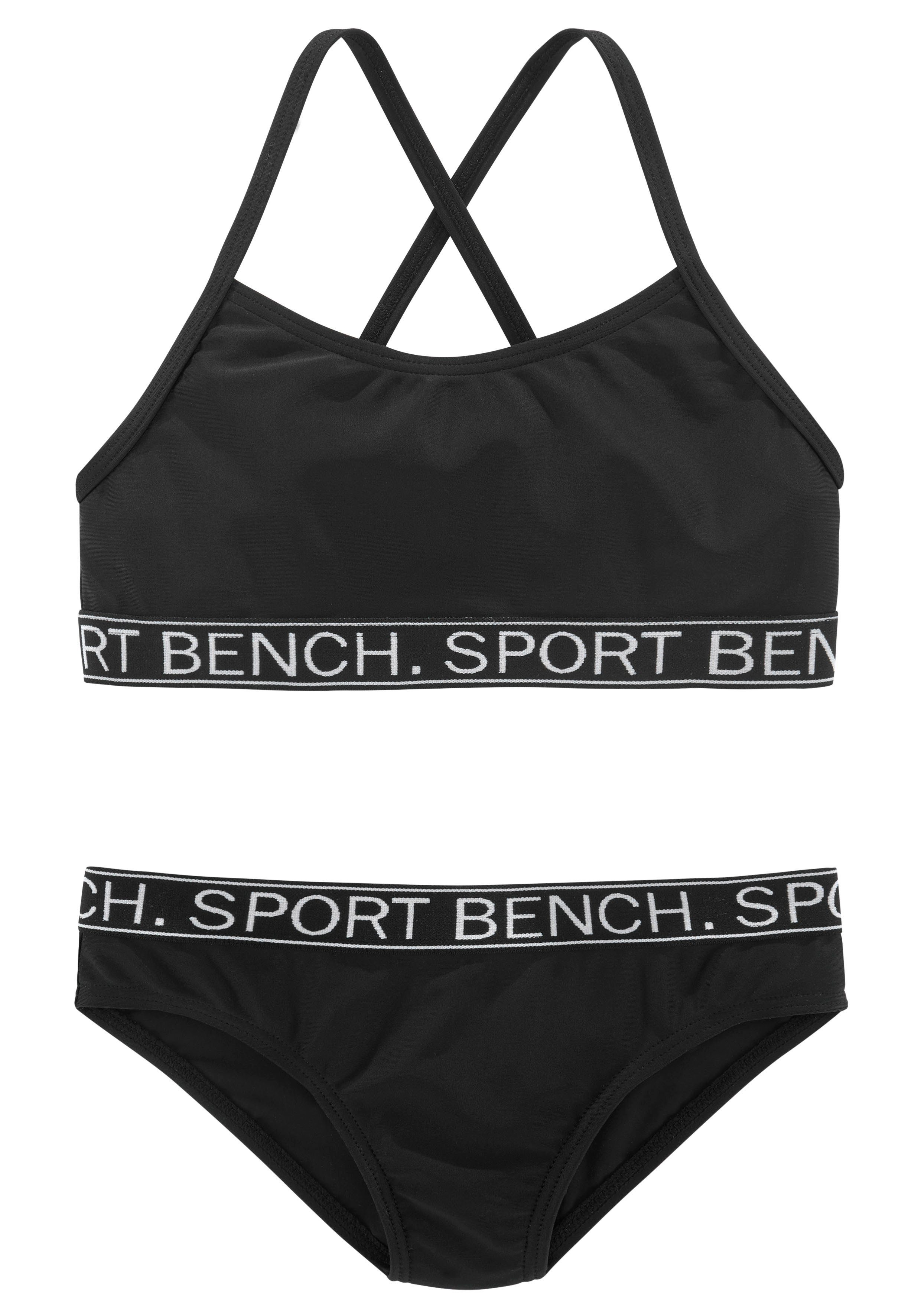 Bench. Bustierbikini Yva Kids in een sportief design en kleuren meisjes bikini's maat 122/128 zwart