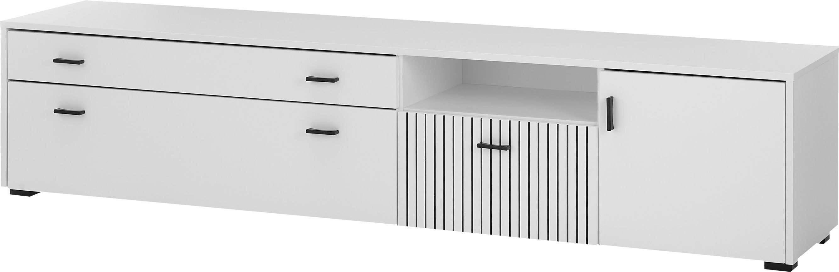 INOSIGN Tv-meubel Hudson in moderne trendkleur, handgrepen van metaal (zwart), breedte 200 cm