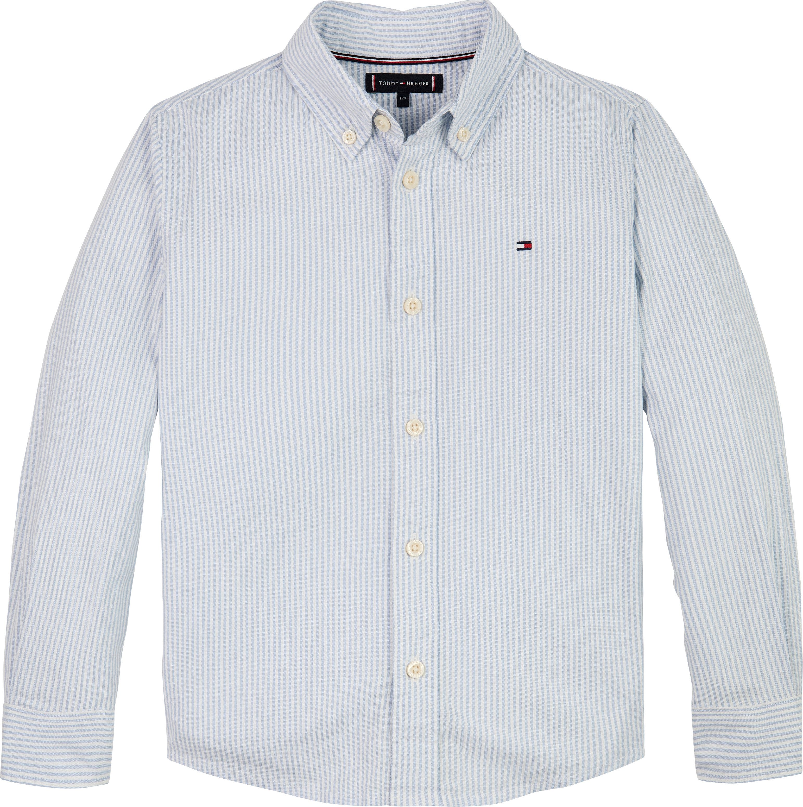 Tommy Hilfiger Overhemd met lange mouwen FLEX ITHACA SHIRT LS met streepjespatroon, logo-borduursel