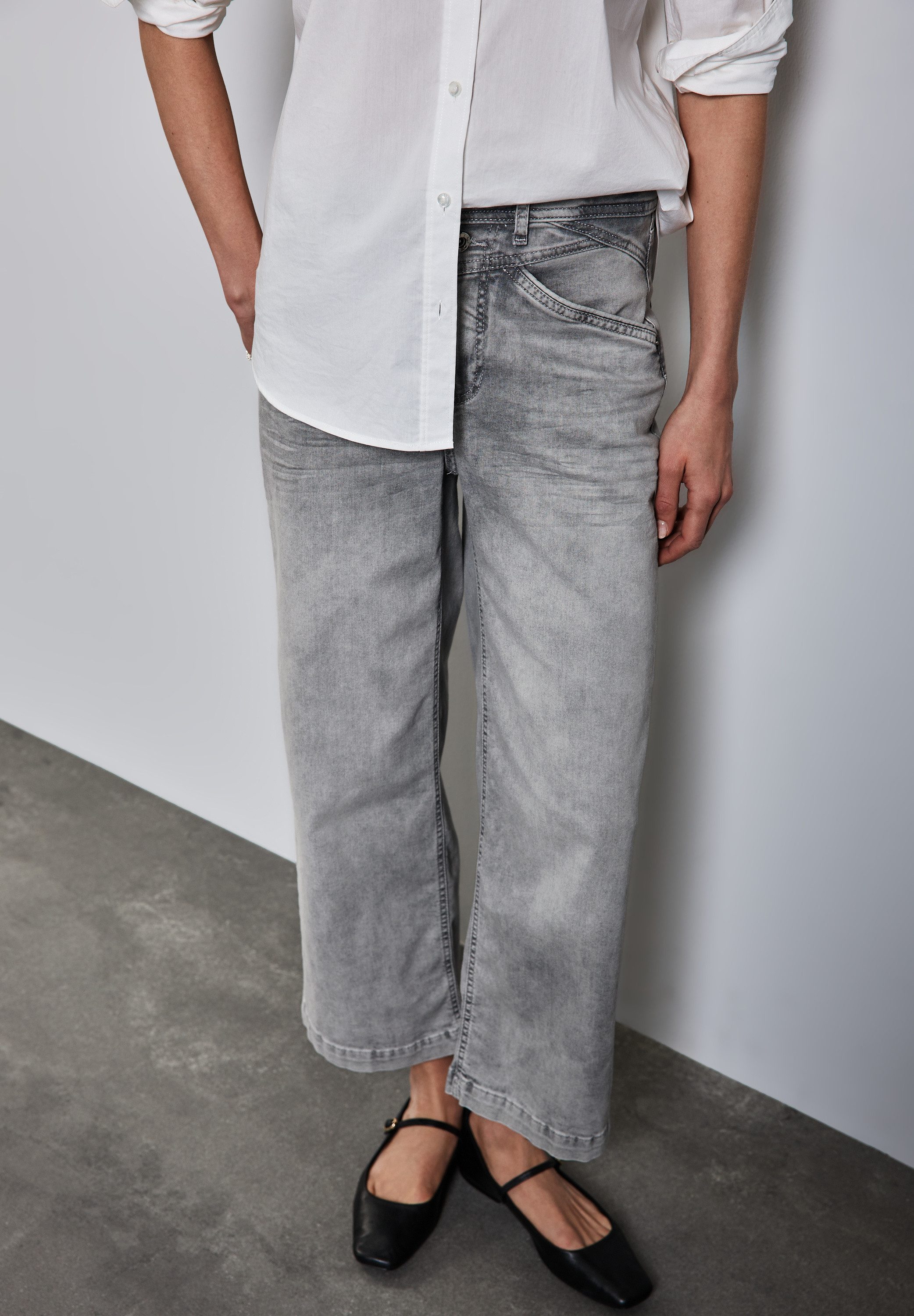 STREET ONE Wijde jeans in de four-pocket stijl