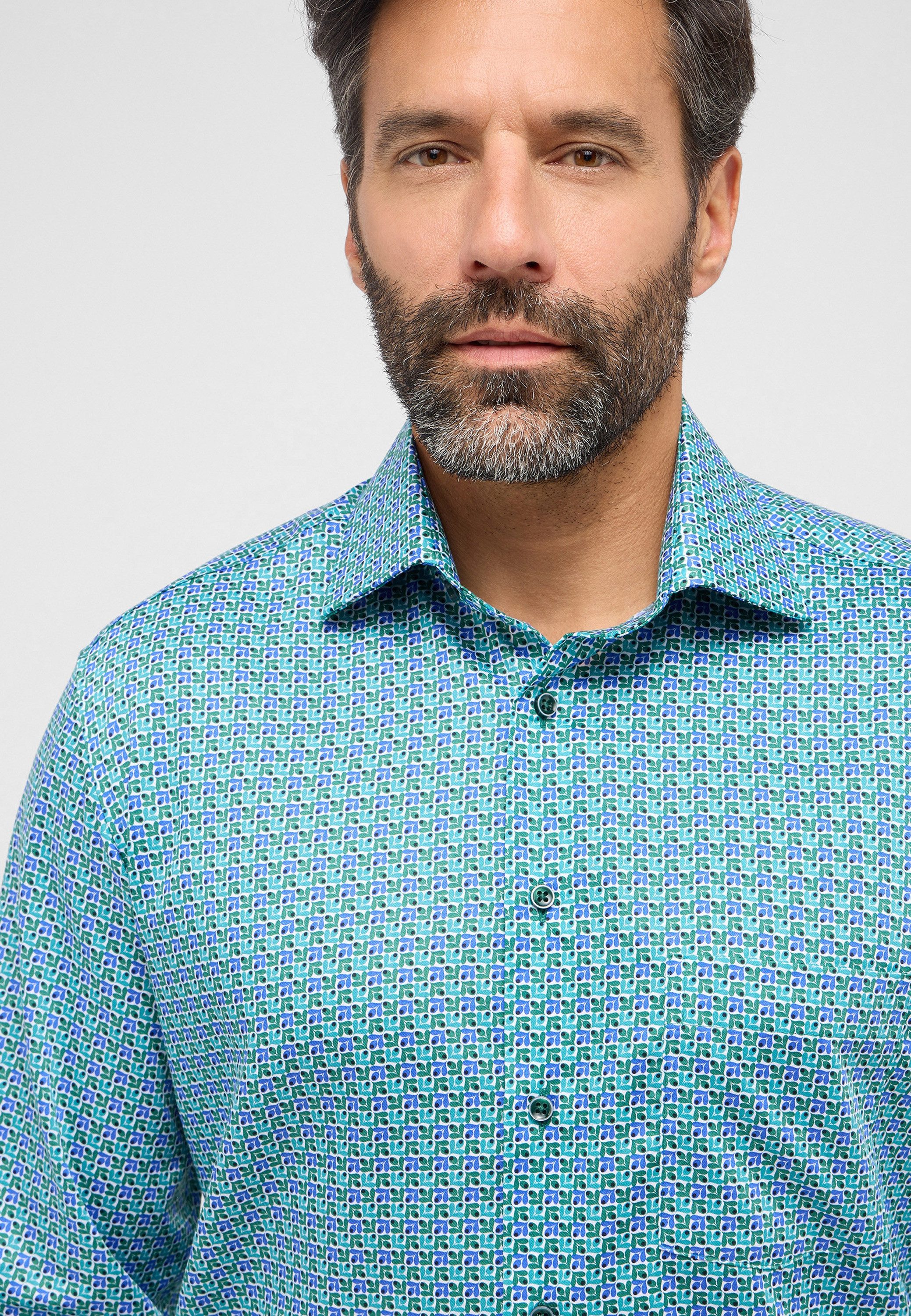 Eterna Overhemd met lange mouwen MODERN FIT NON IRON (strijkvrij)