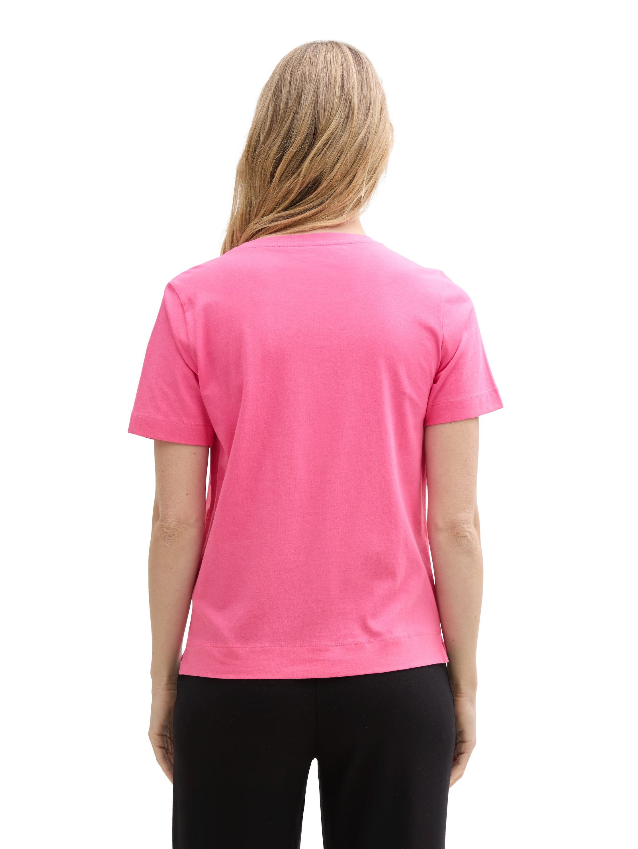 Tom Tailor Shirt met ronde hals met hartmotief als frontprint