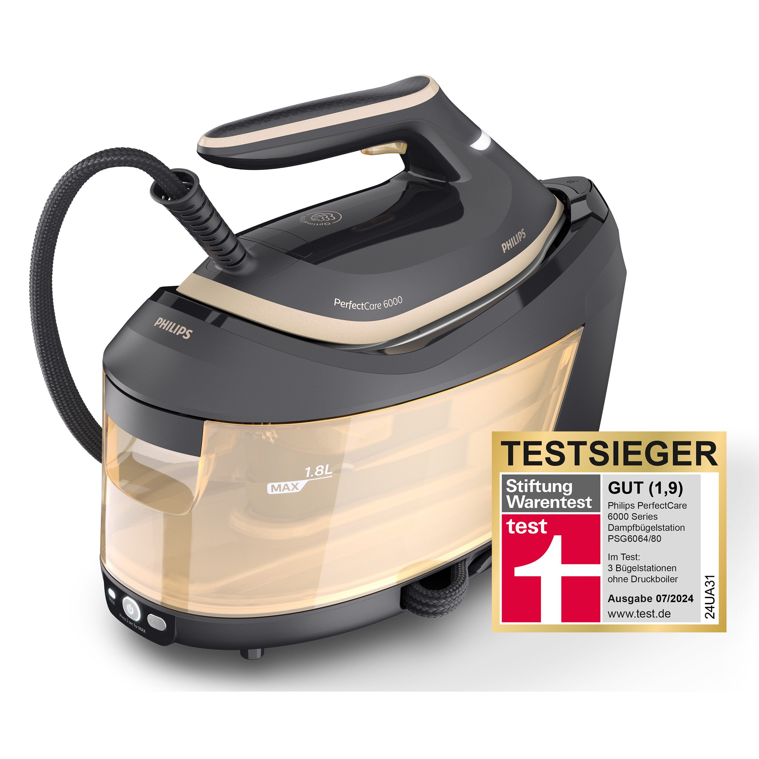 Philips Stoomstrijksysteem PerfectCare 6000 Series PSG6064/80 2.400 watt, optimaltemp, 600 gr stoomstoot