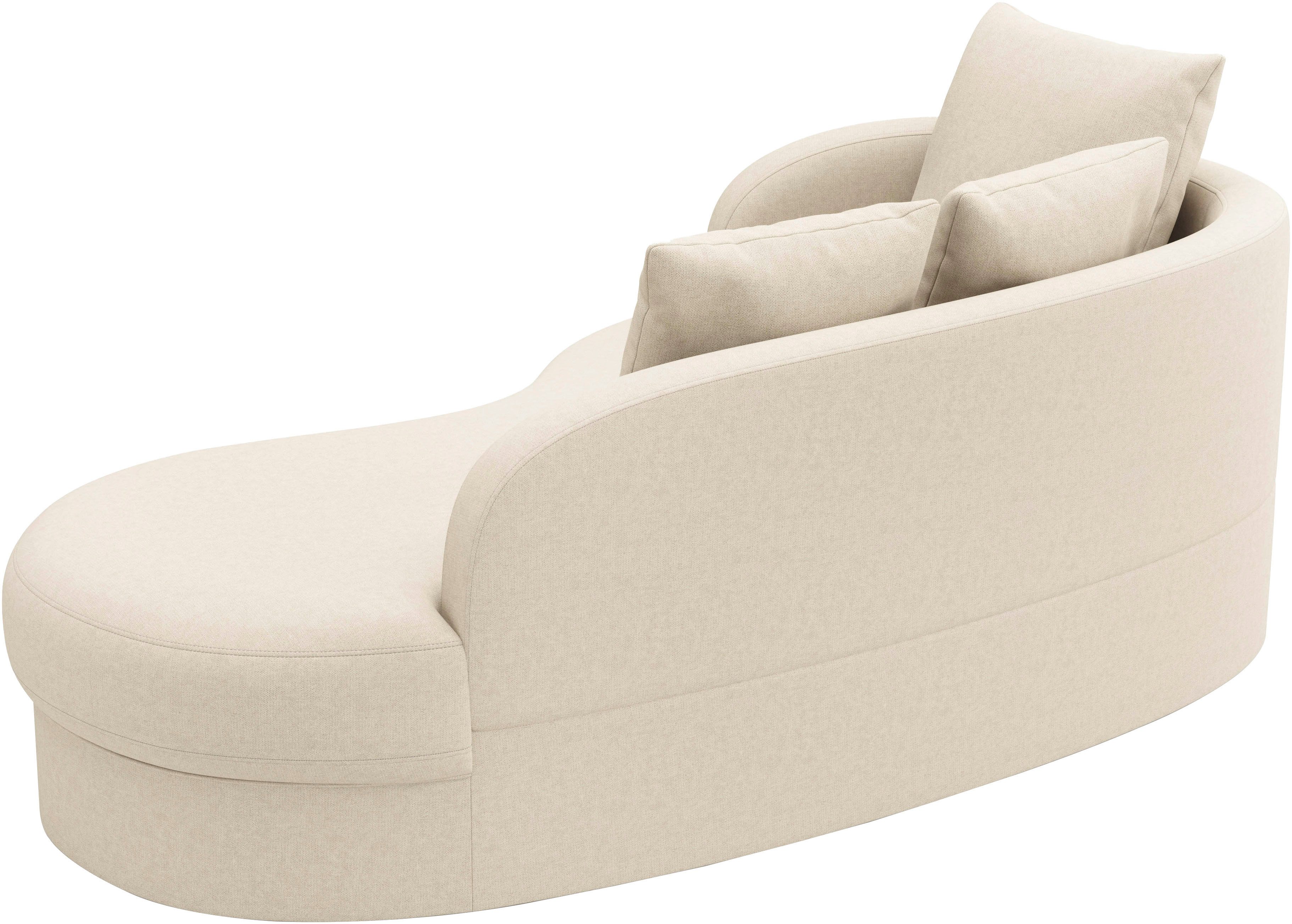 sit&more Récamier Samba moderne organische vorm, inclusief 3 losse rugkussens