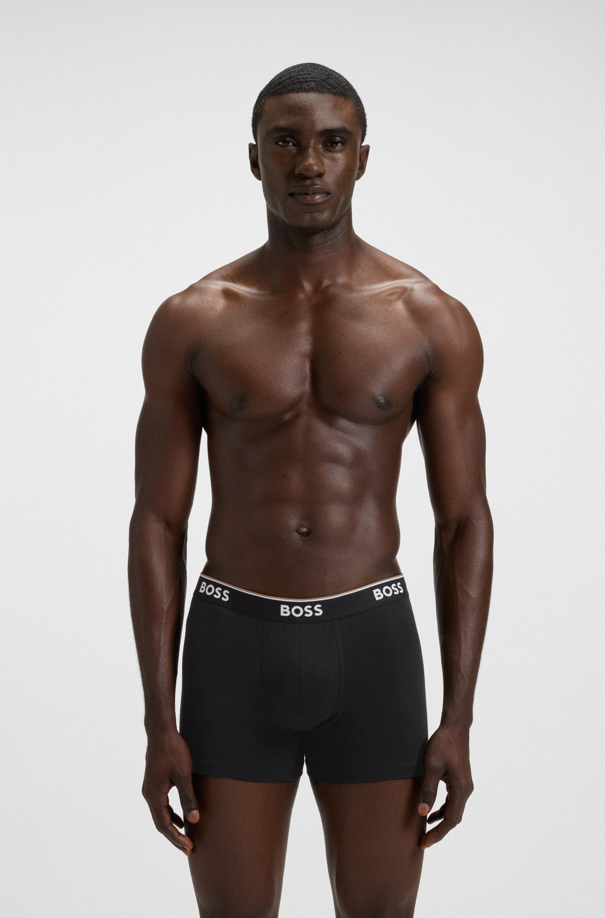 BOSS Lange boxershort BRIEF 3 PACK met in kleur bijpassende weefband (3 stuks)