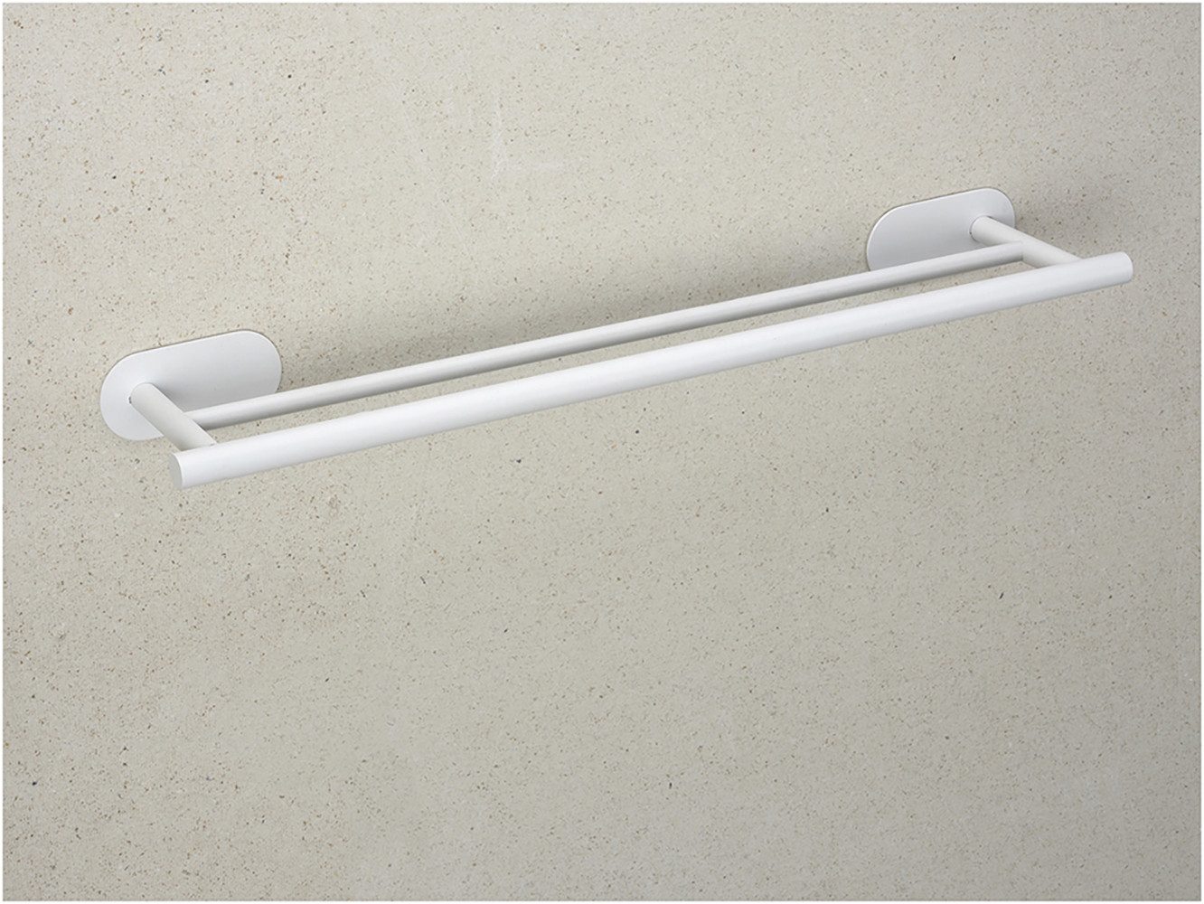 WENKO Dubbele handdoekhouder Turbo-Loc® model Duo Orea van roestvrij staal, bevestiging zonder boren, 60 cm