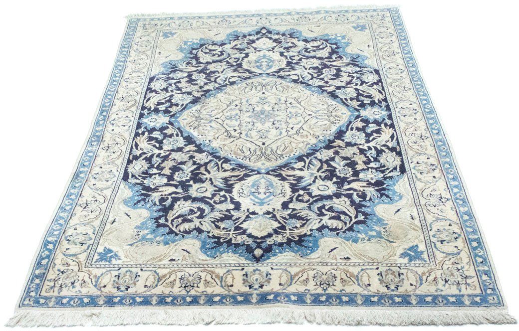 morgenland Wollen kleed Nain Geometrisch Blu scuro 208 x 125 cm Uniek exemplaar met certificaat