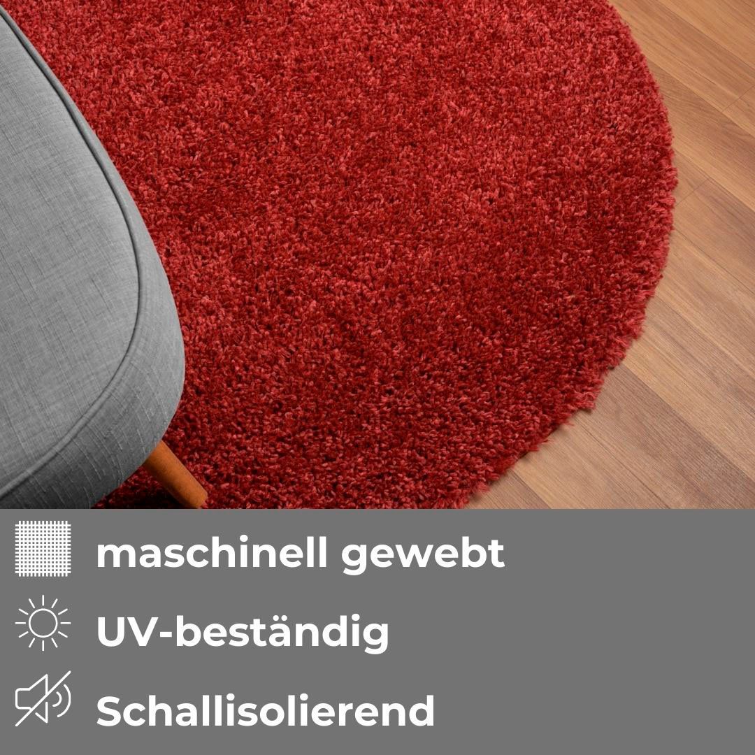 my home Hoogpolig vloerkleed Banji Uni-kleuren, zacht en fluffy, ook als rechthoekig verkrijgbaar